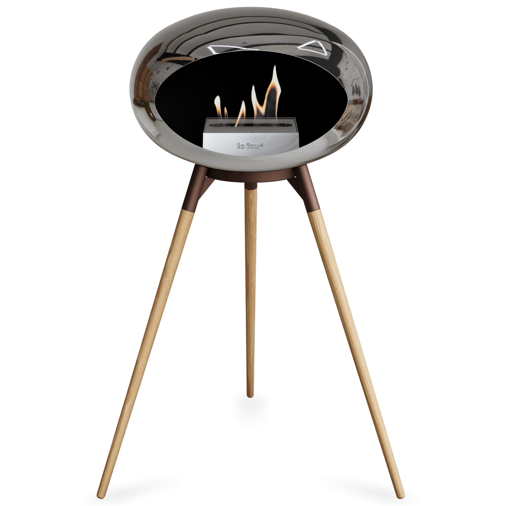 Ground Wood High Chromed Silver Bio Fireplace with Steel Burner