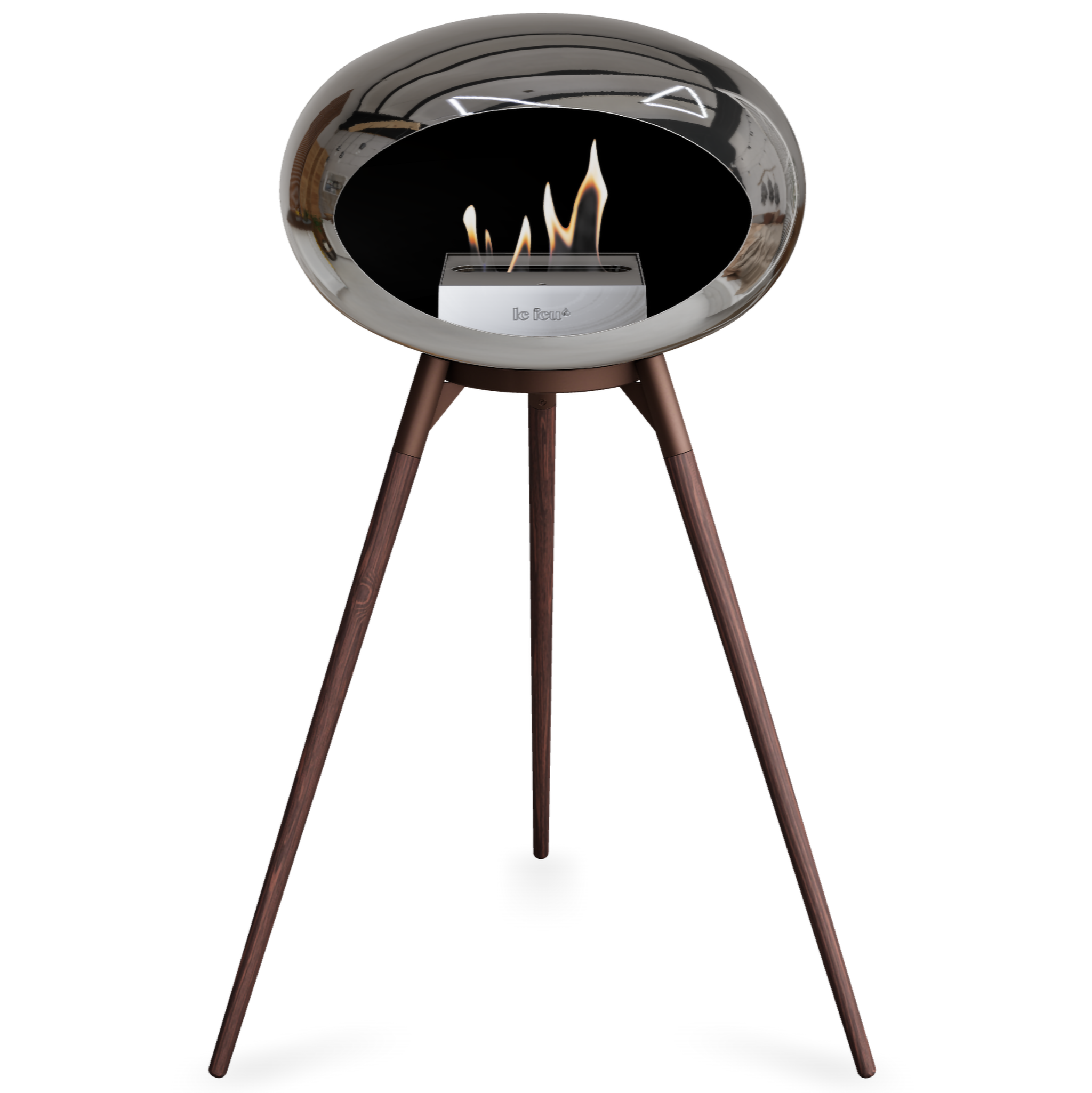 Ground Wood High Chromed Silver Bio Fireplace with Steel Burner