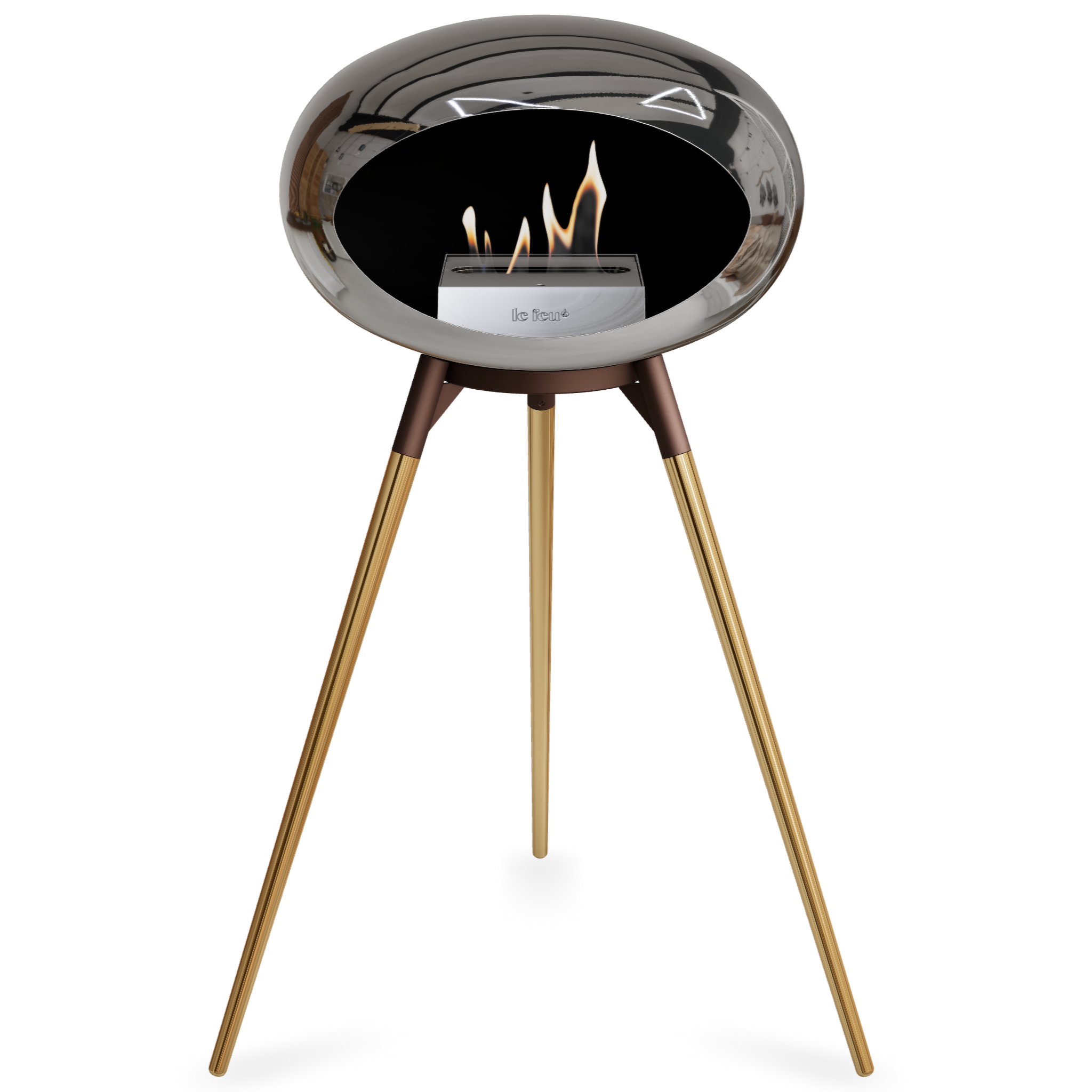 Ground Wood High Chromed Silver Bio Fireplace with Steel Burner