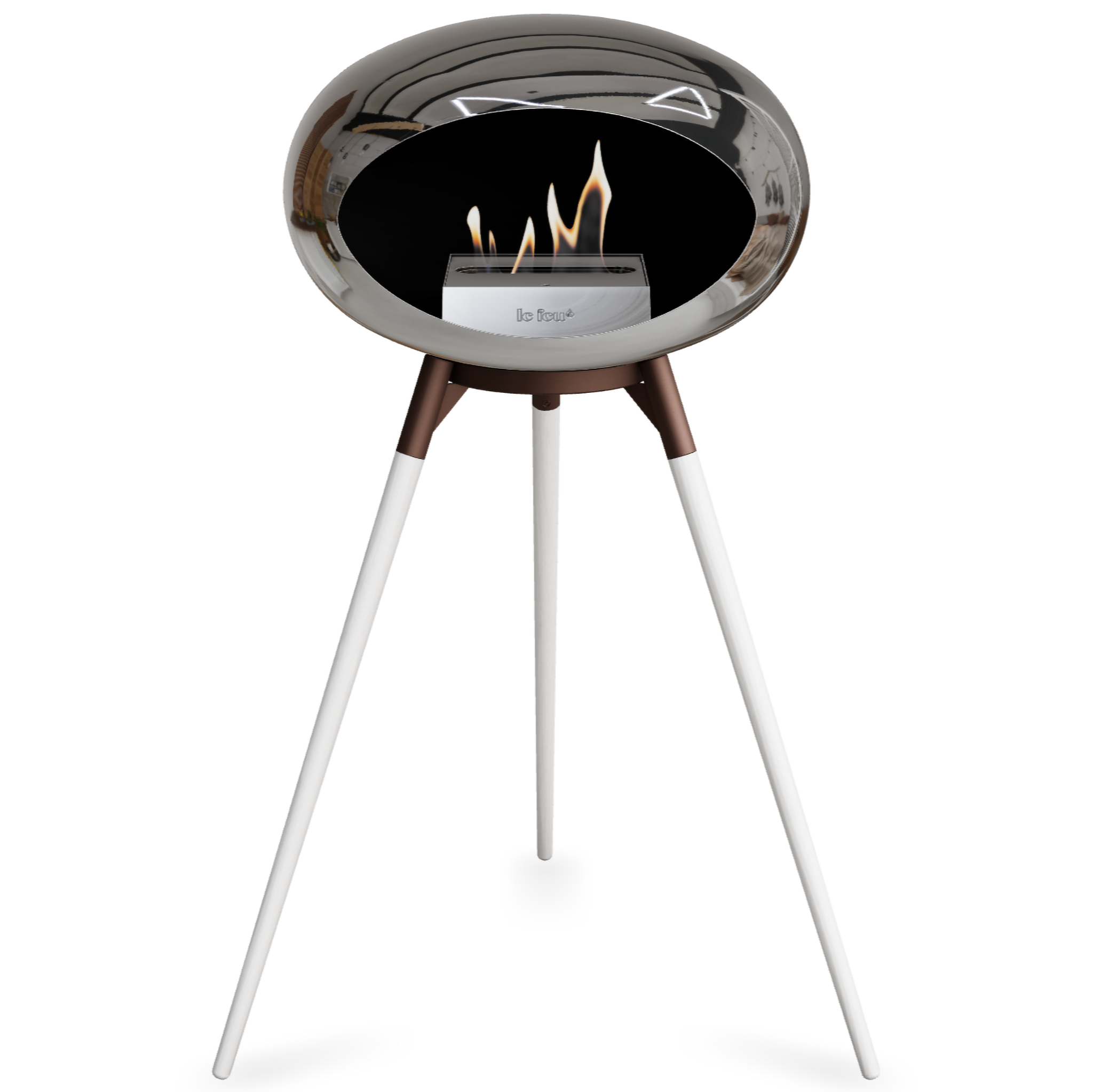 Ground Wood High Chromed Silver Bio Fireplace with Steel Burner