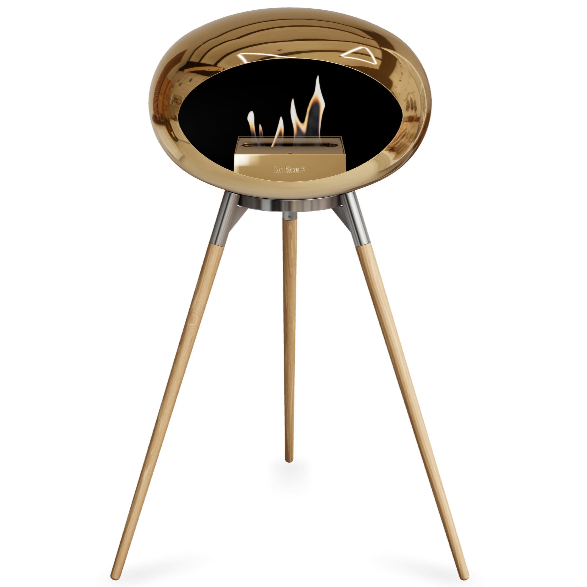 Ground Wood High Chromed Rose Gold Bio Fireplace with Rose Gold Burner