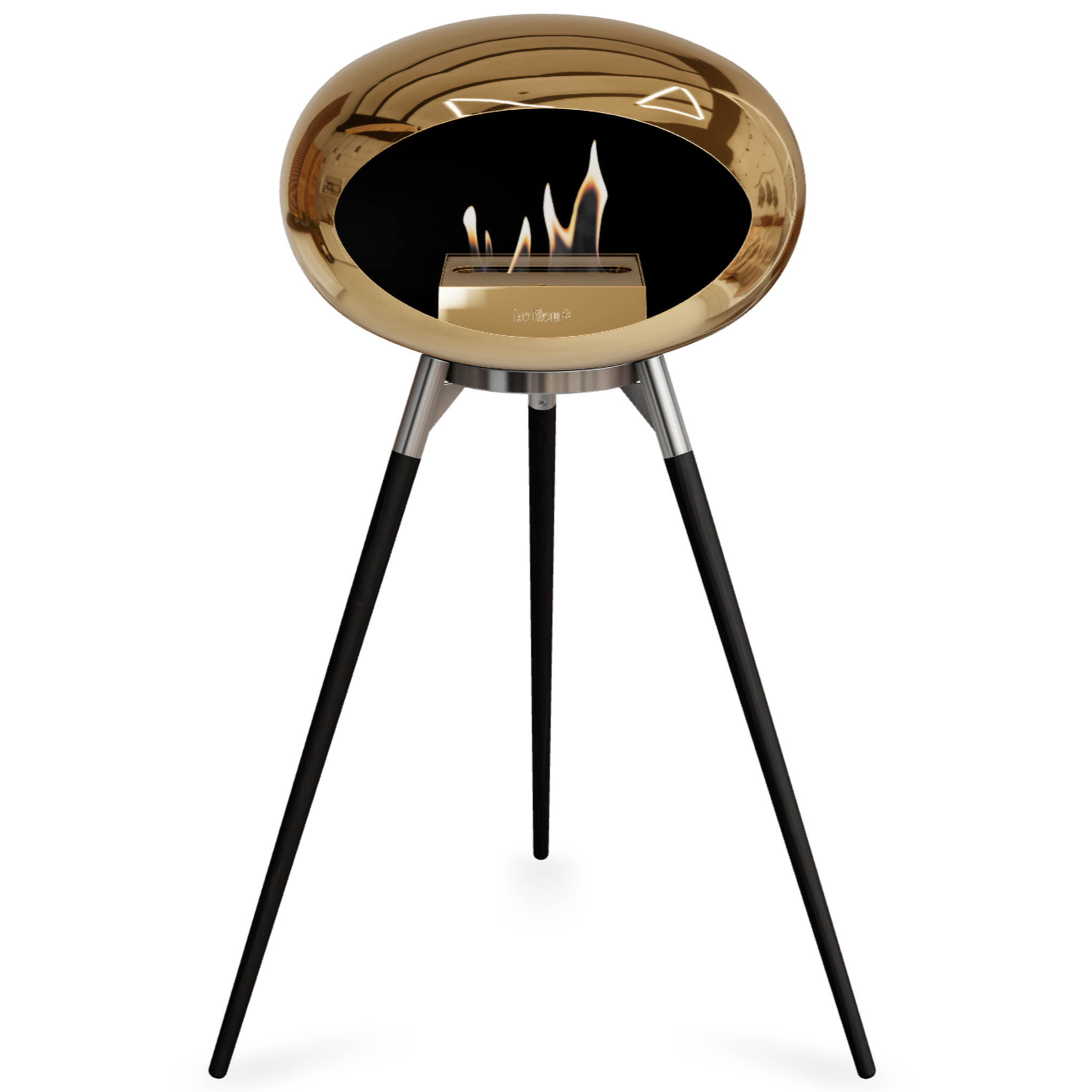 Ground Wood High Chromed Rose Gold Bio Fireplace with Rose Gold Burner