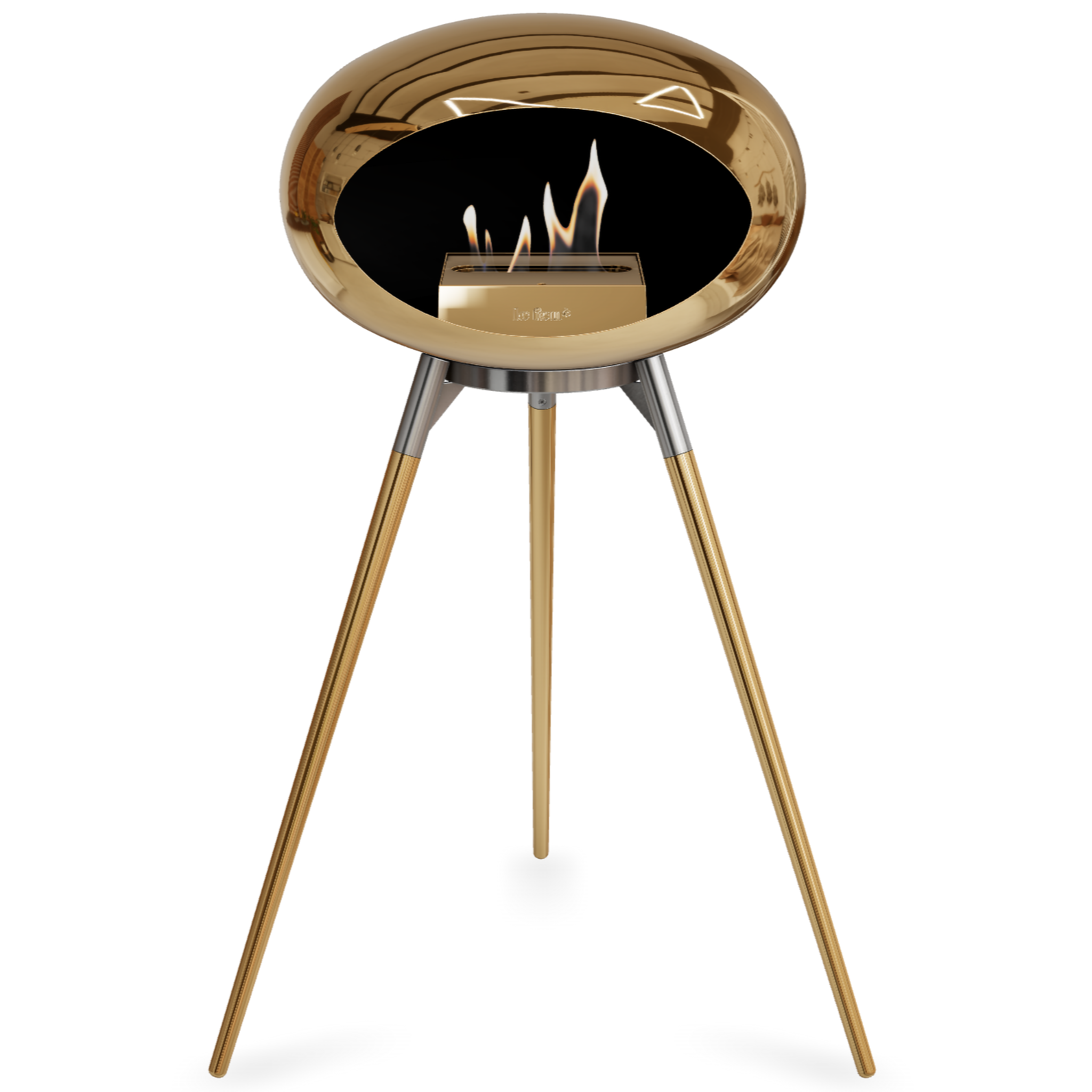 Ground Wood High Chromed Rose Gold Bio Fireplace with Rose Gold Burner
