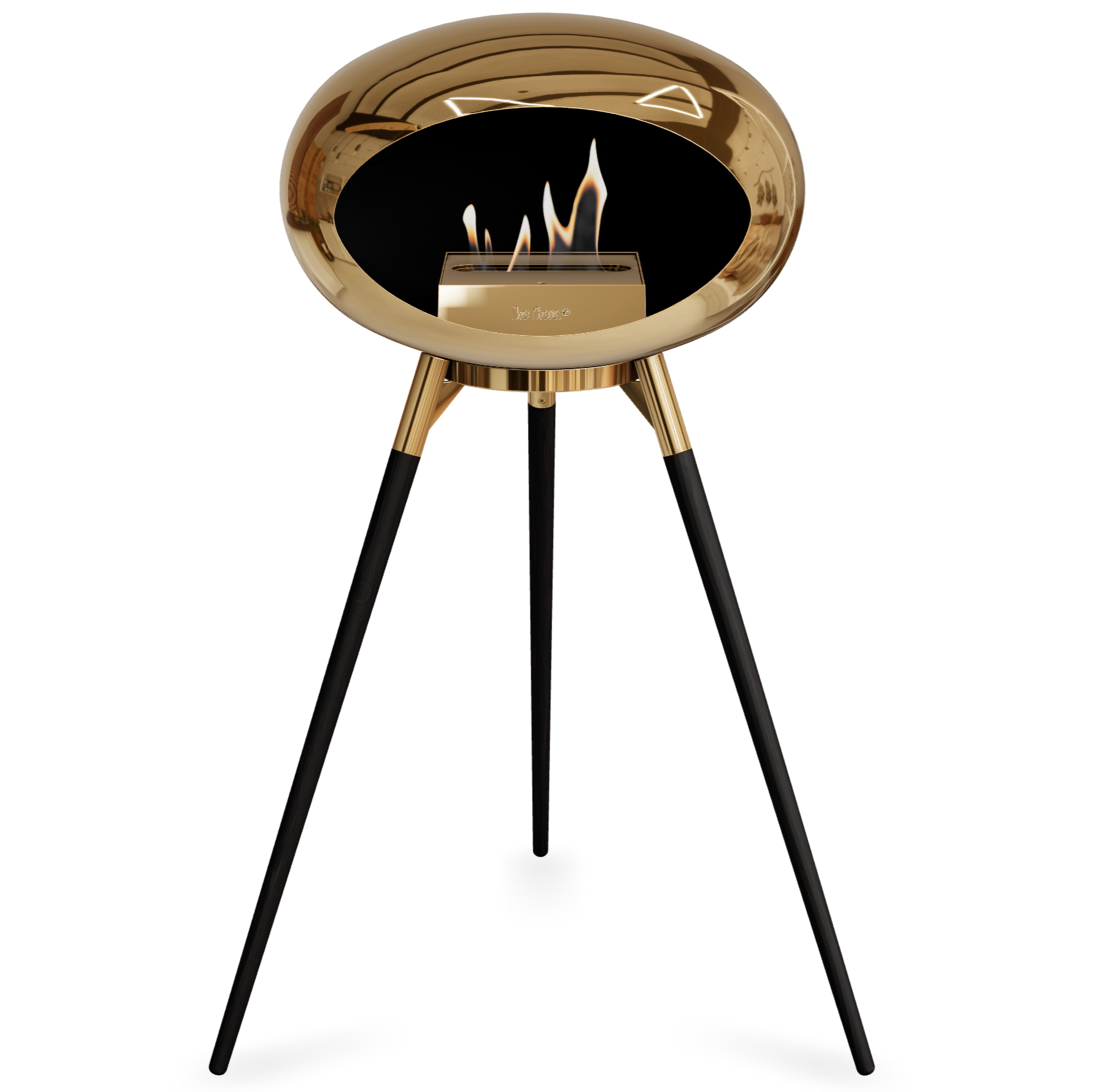 Ground Wood High Chromed Rose Gold Bio Fireplace with Rose Gold Burner