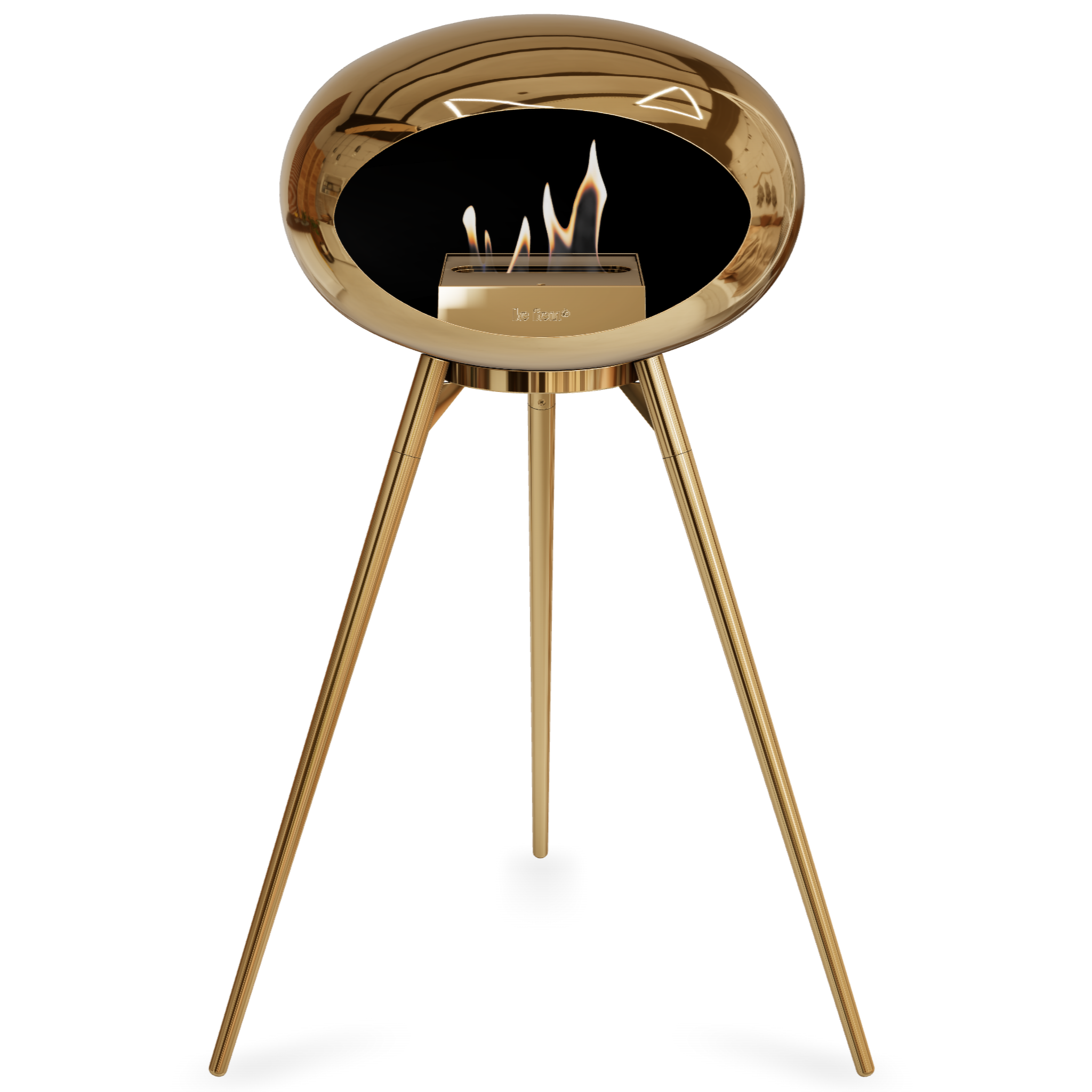 Ground Wood High Chromed Rose Gold Bio Fireplace with Rose Gold Burner