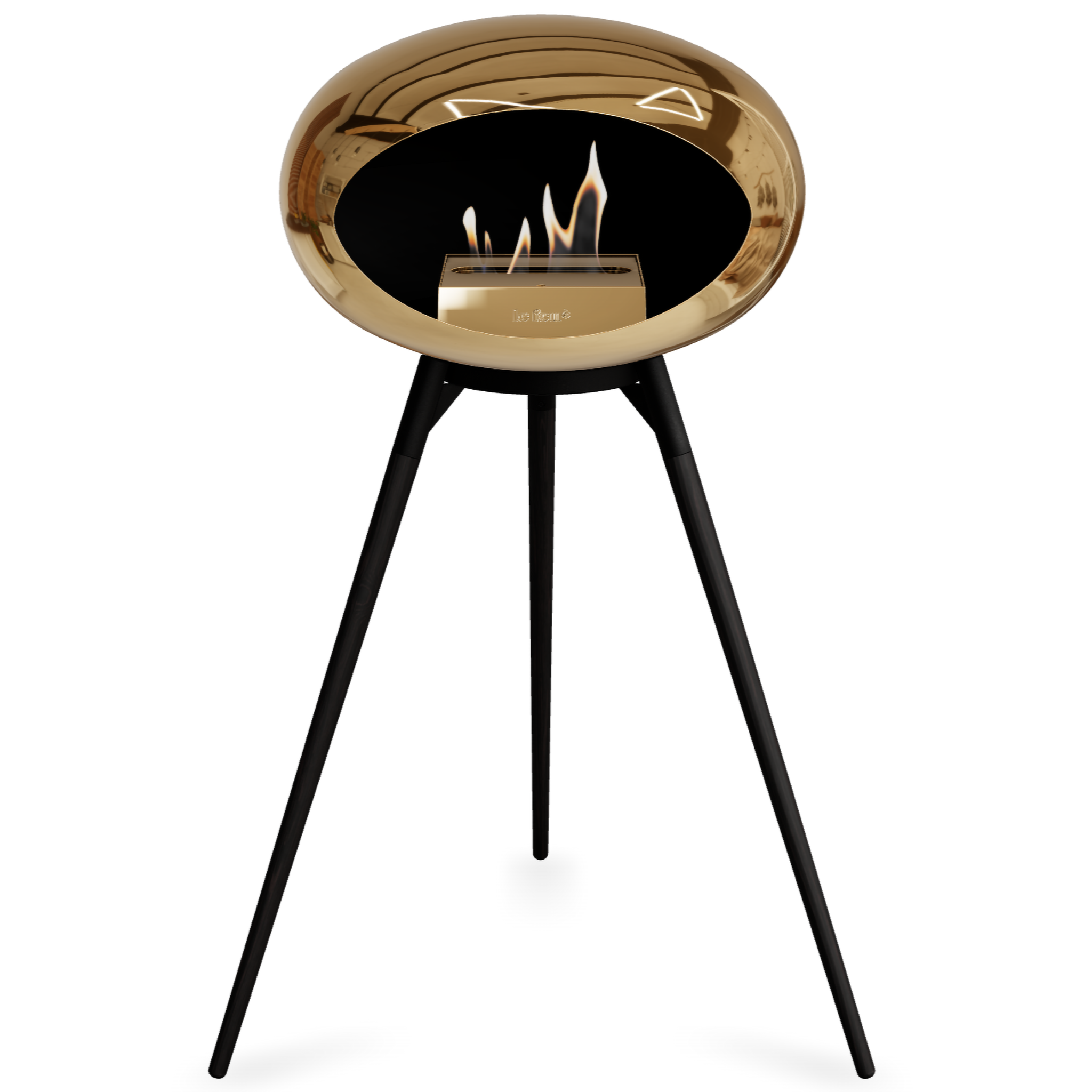 Ground Wood High Chromed Rose Gold Bio Fireplace with Rose Gold Burner