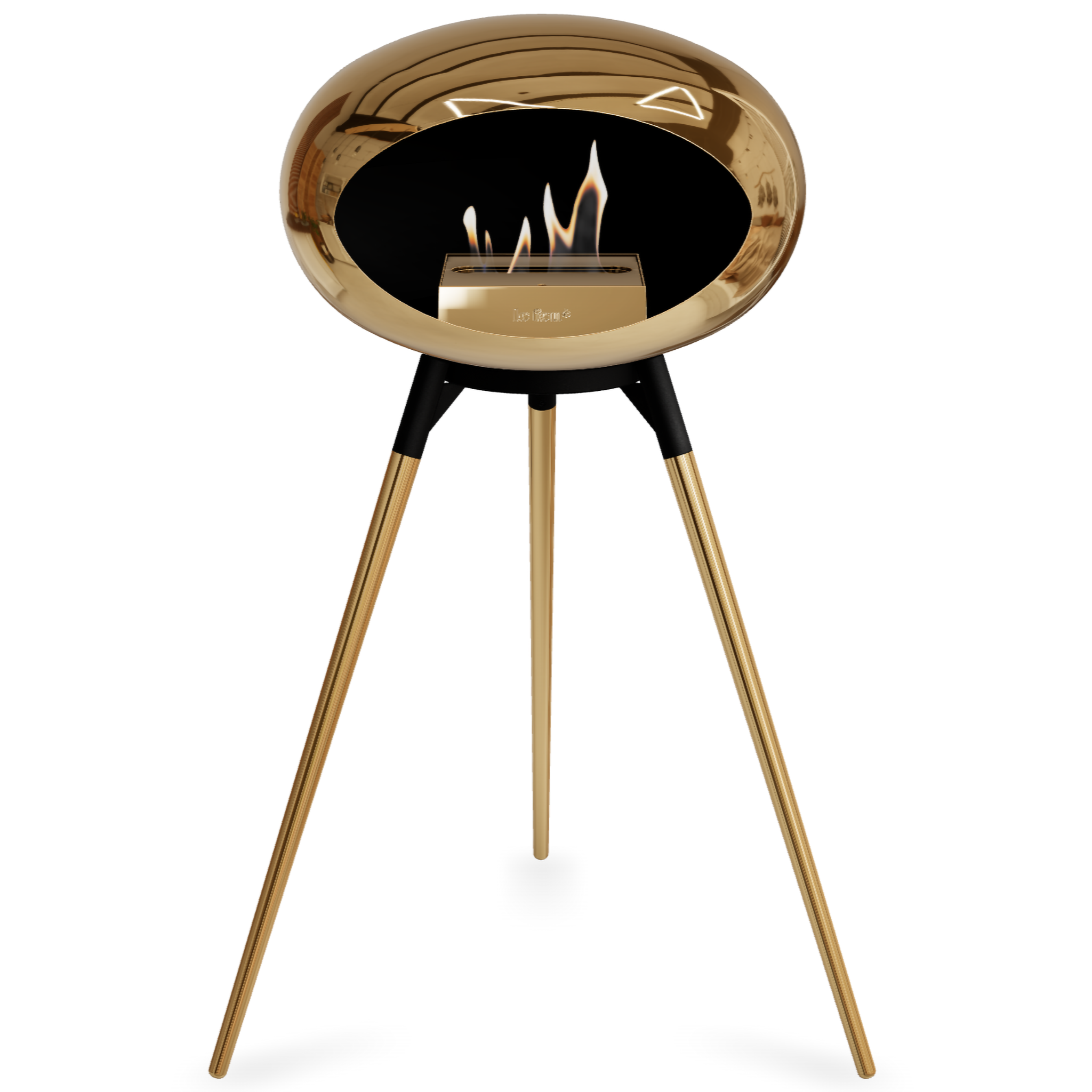Ground Wood High Chromed Rose Gold Bio Fireplace with Rose Gold Burner