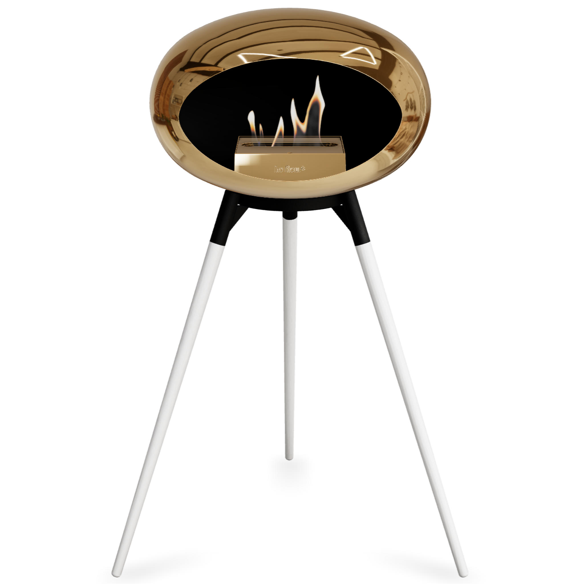 Ground Wood High Chromed Rose Gold Bio Fireplace with Rose Gold Burner