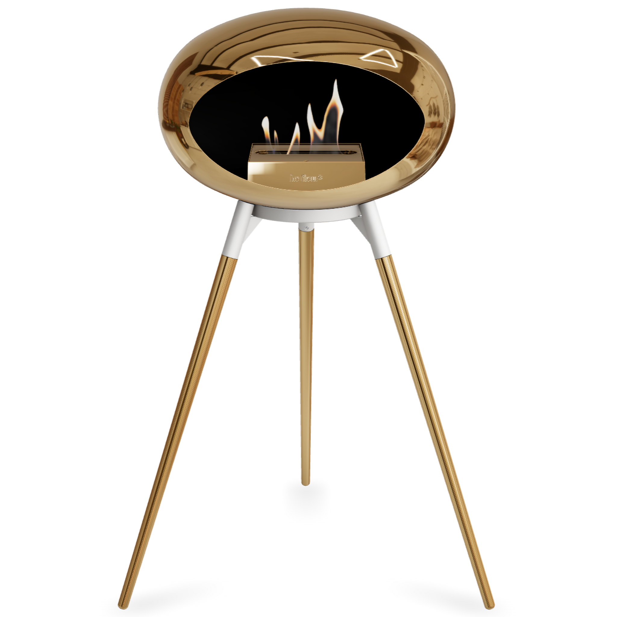 Ground Wood High Chromed Rose Gold Bio Fireplace with Rose Gold Burner