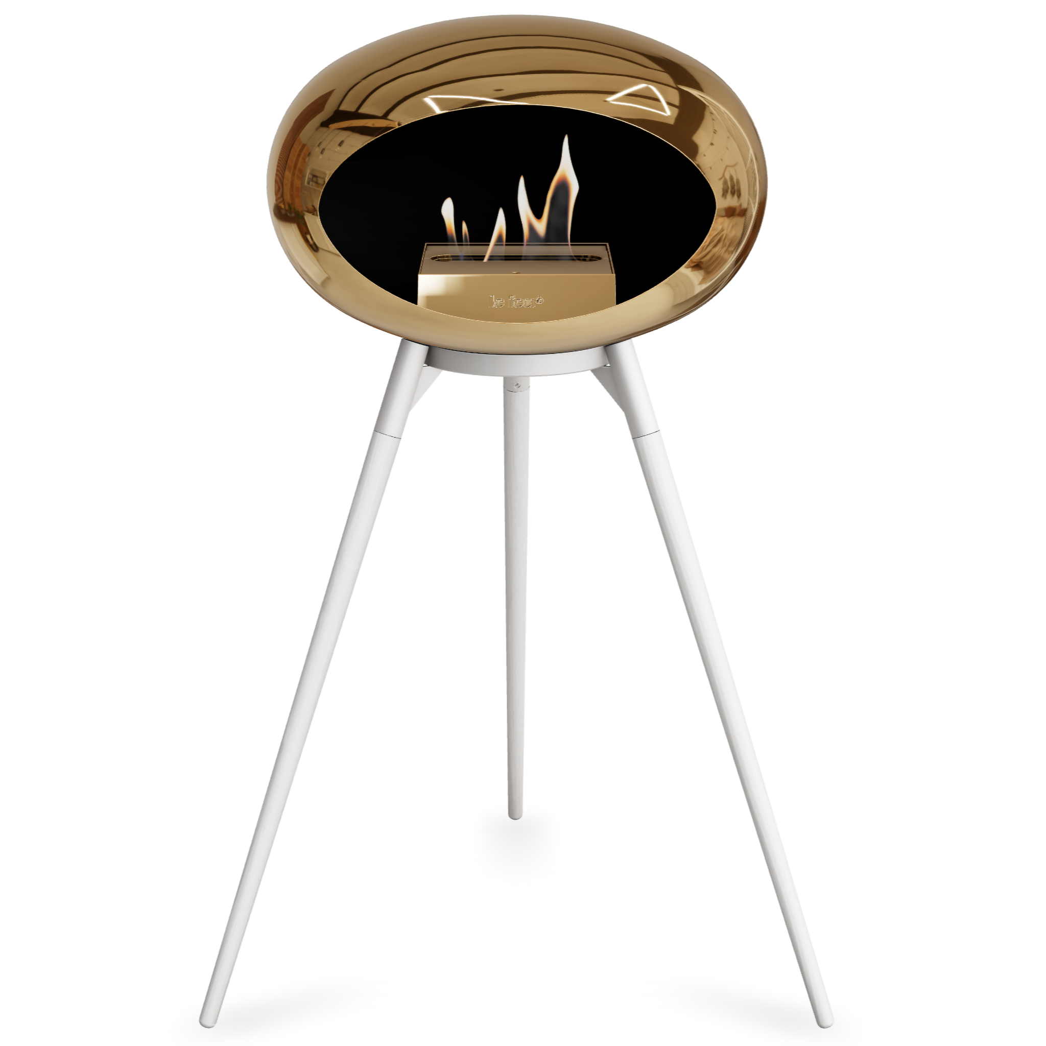 Ground Wood High Chromed Rose Gold Bio Fireplace with Rose Gold Burner