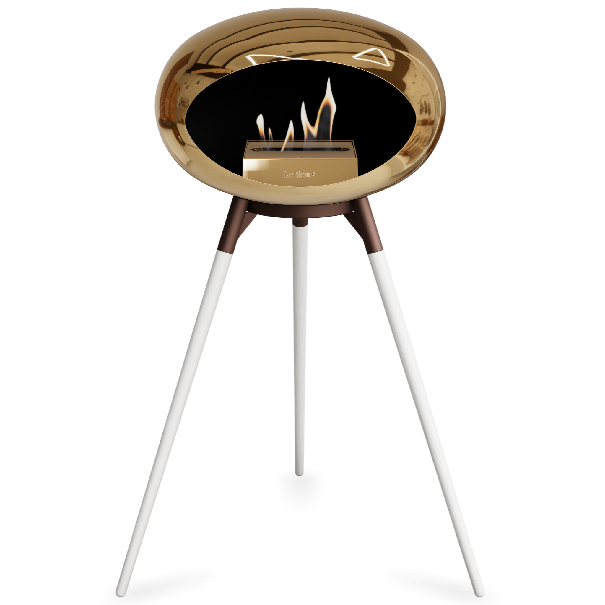 Ground Wood High Chromed Rose Gold Bio Fireplace with Rose Gold Burner
