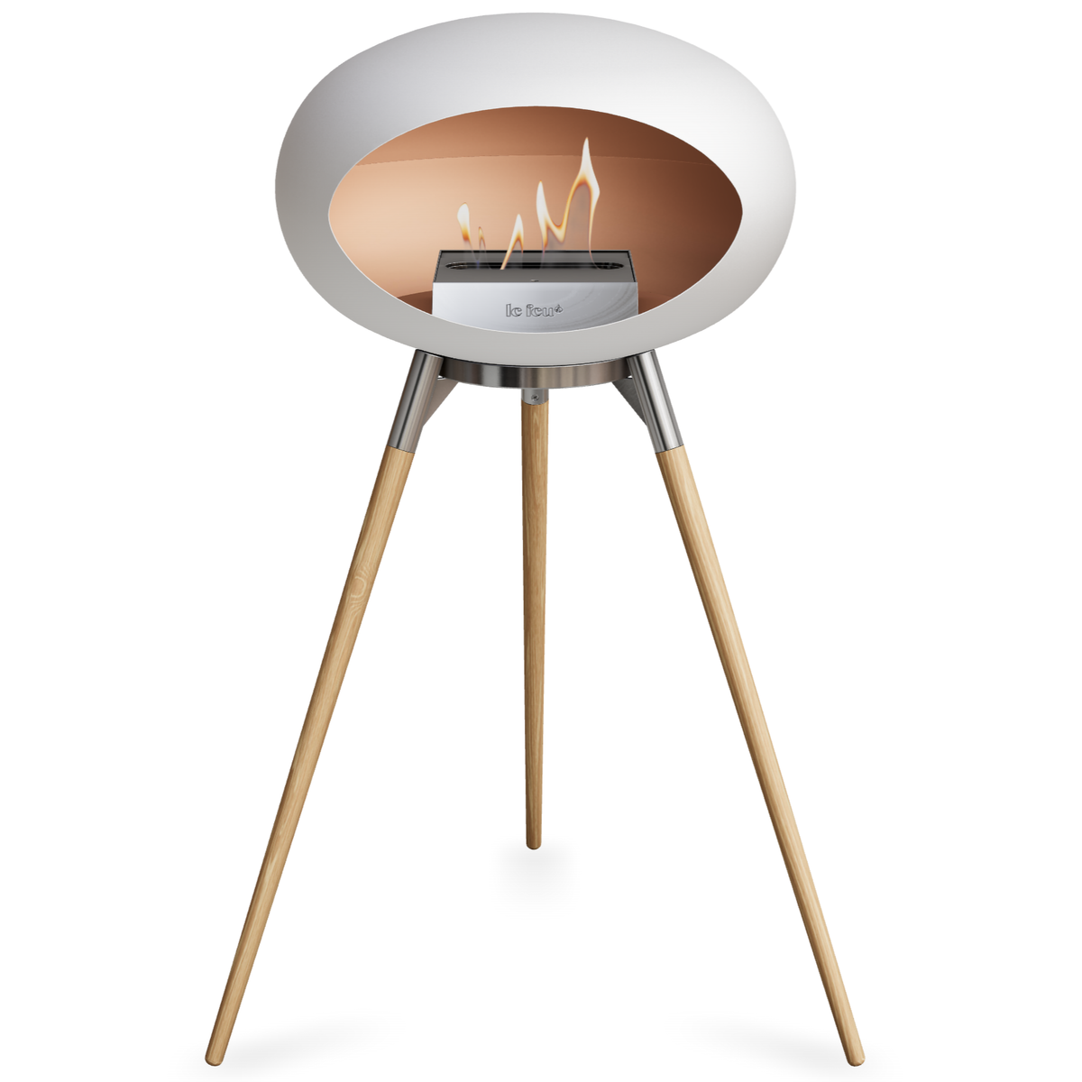 Ground Wood High White Bio Fireplace