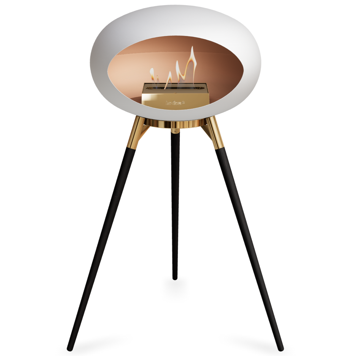 Ground Wood High White Bio Fireplace