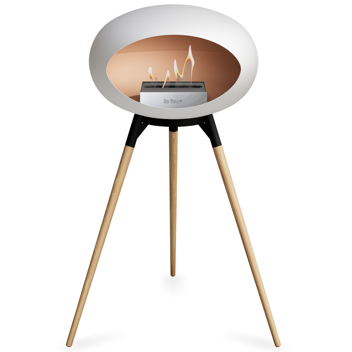 Ground Wood High White Bio Fireplace
