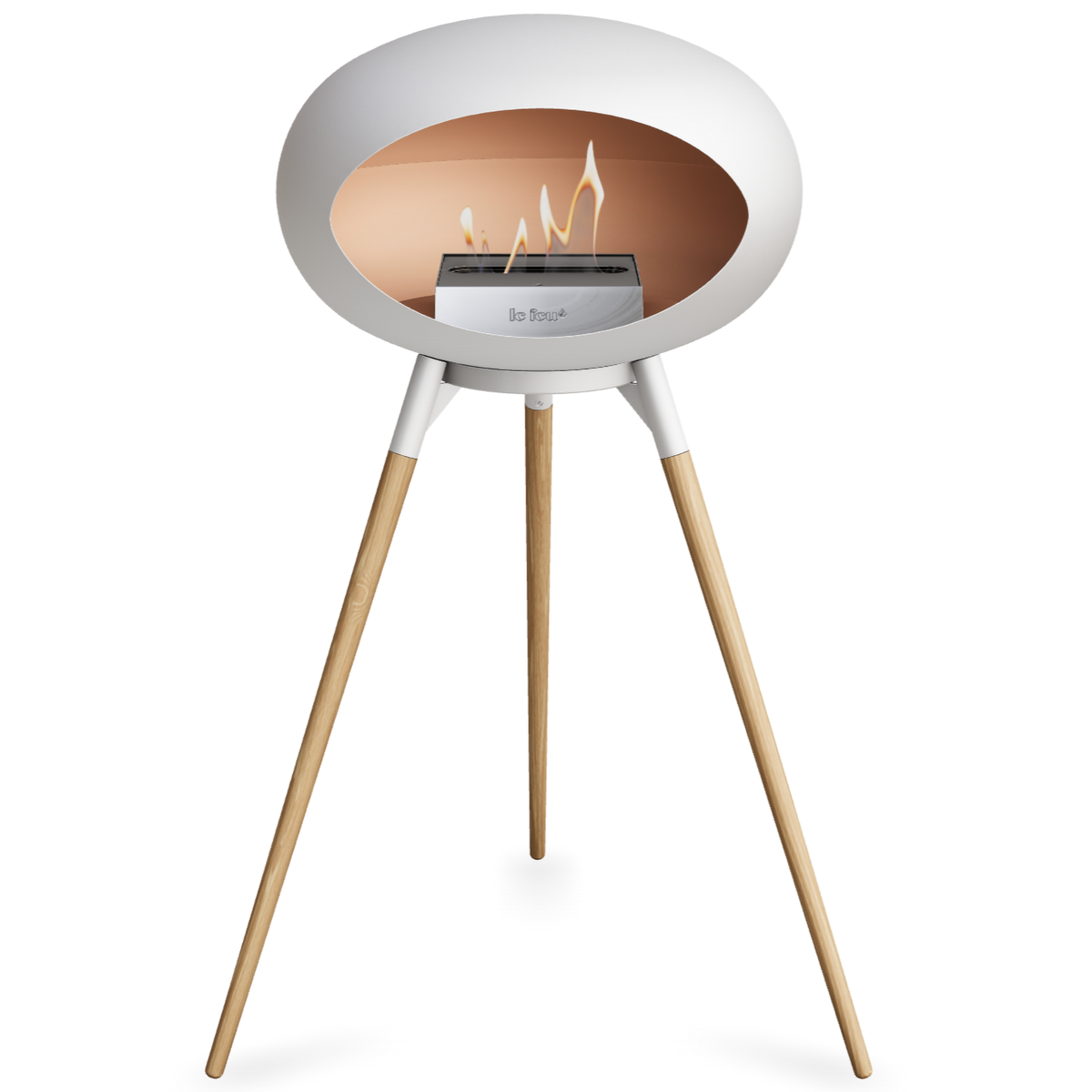 Ground Wood High White Bio Fireplace