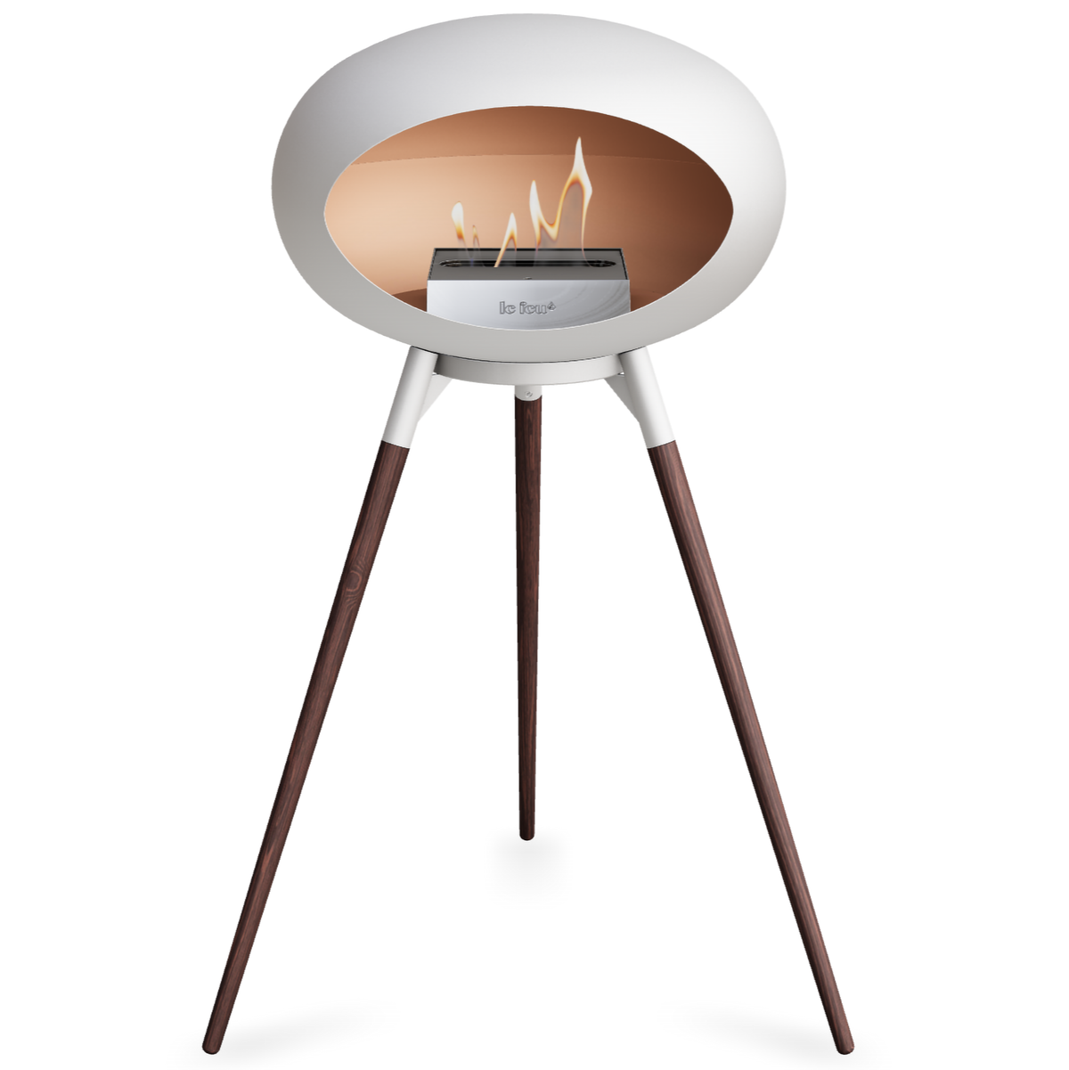 Ground Wood High White Bio Fireplace