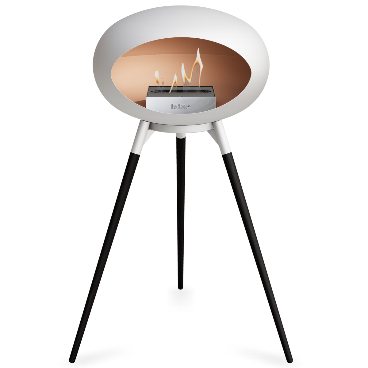 Ground Wood High White Bio Fireplace