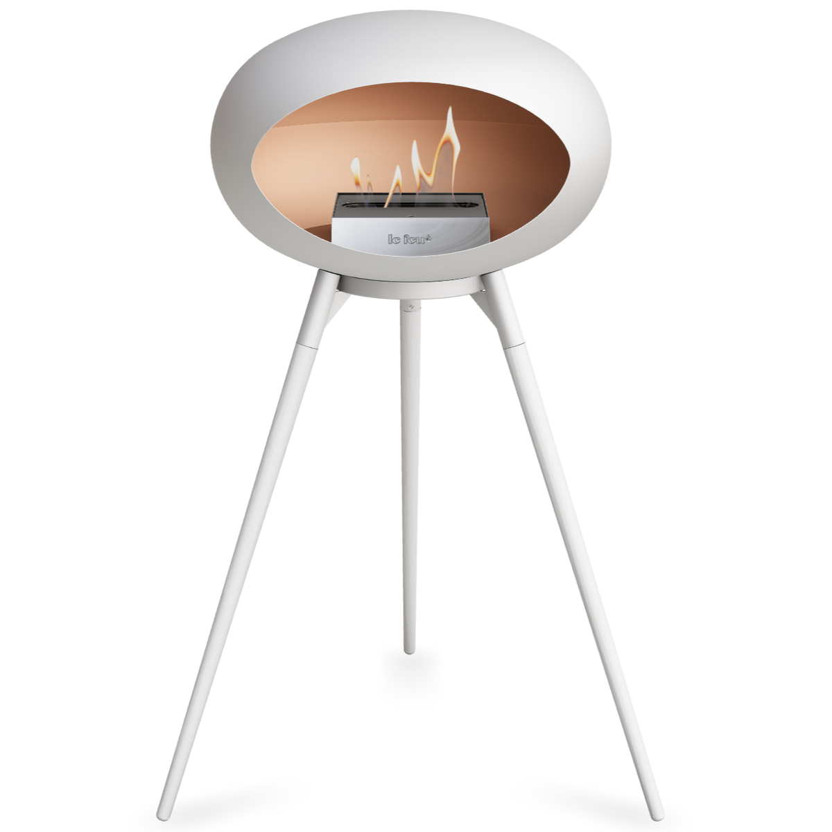 Ground Wood High White Bio Fireplace