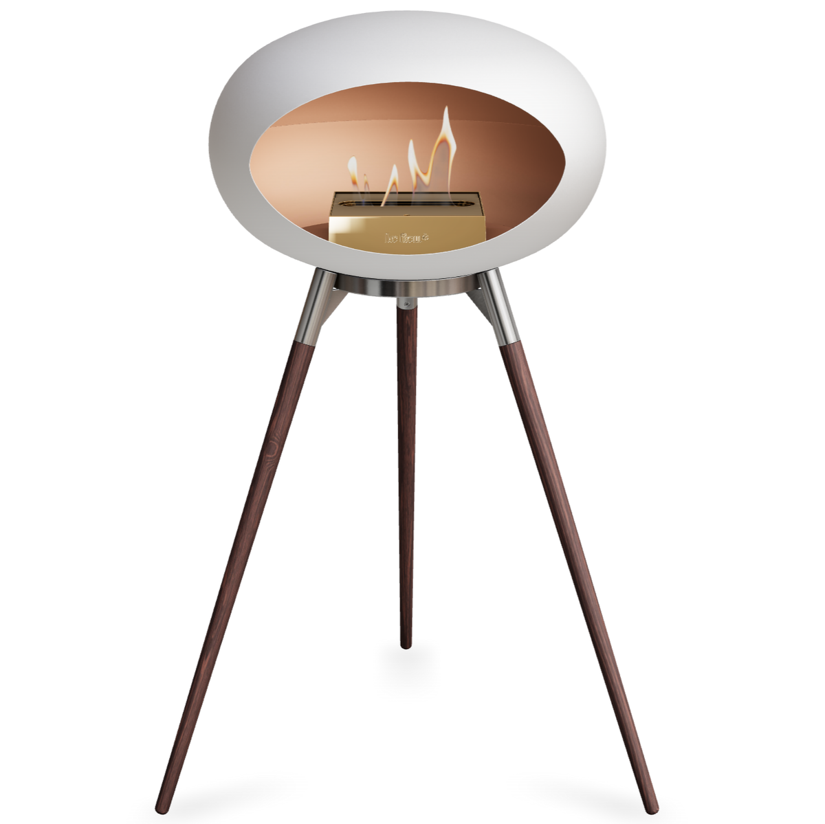 Ground Wood High White Bio Fireplace