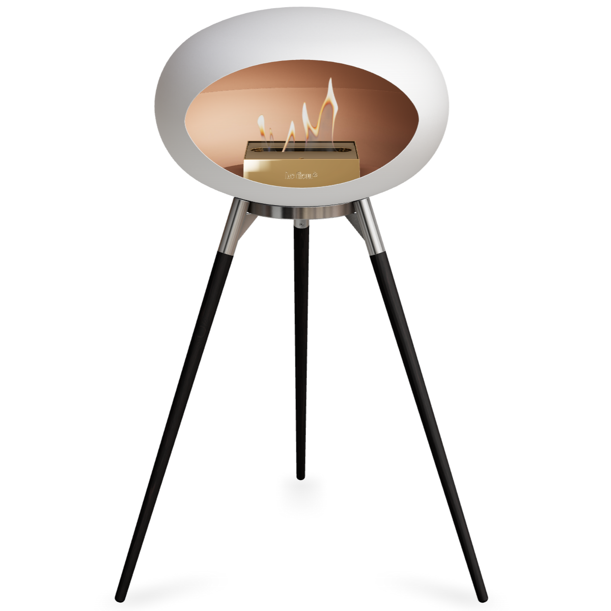 Ground Wood High White Bio Fireplace