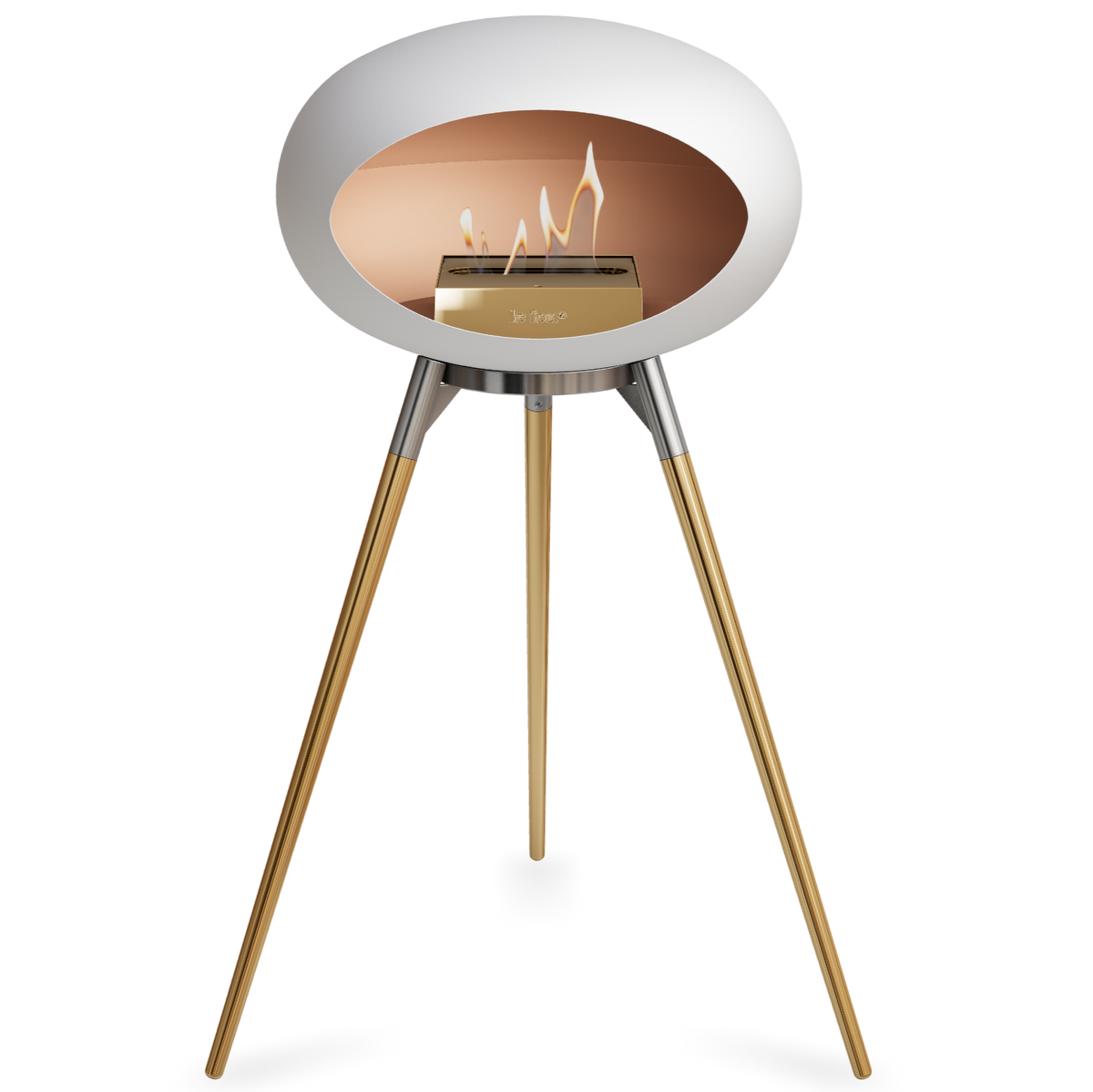 Ground Wood High White Bio Fireplace