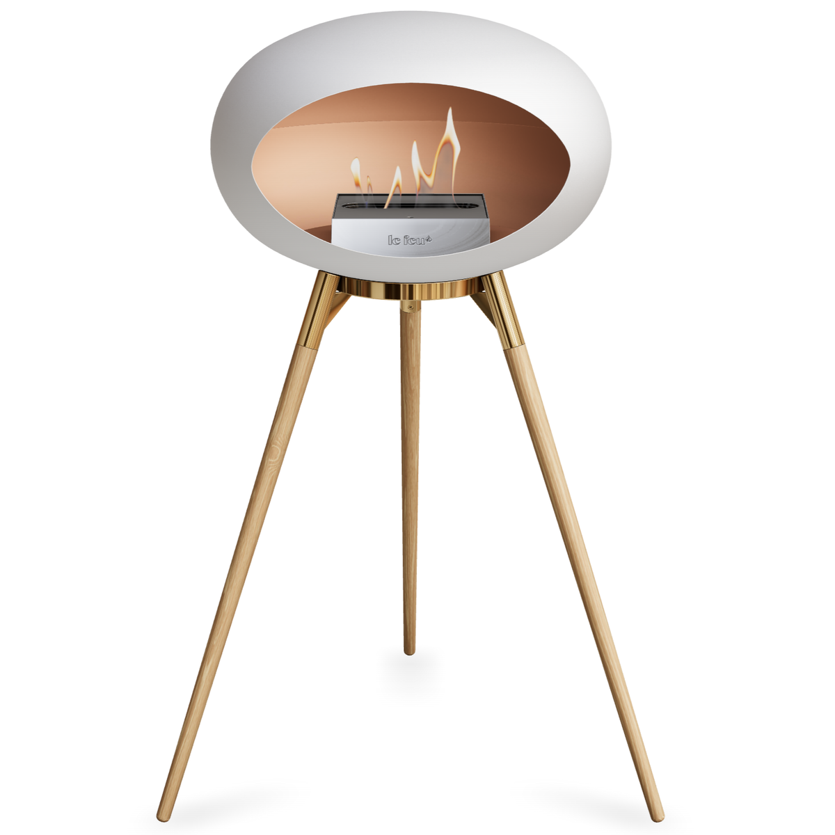 Ground Wood High White Bio Fireplace