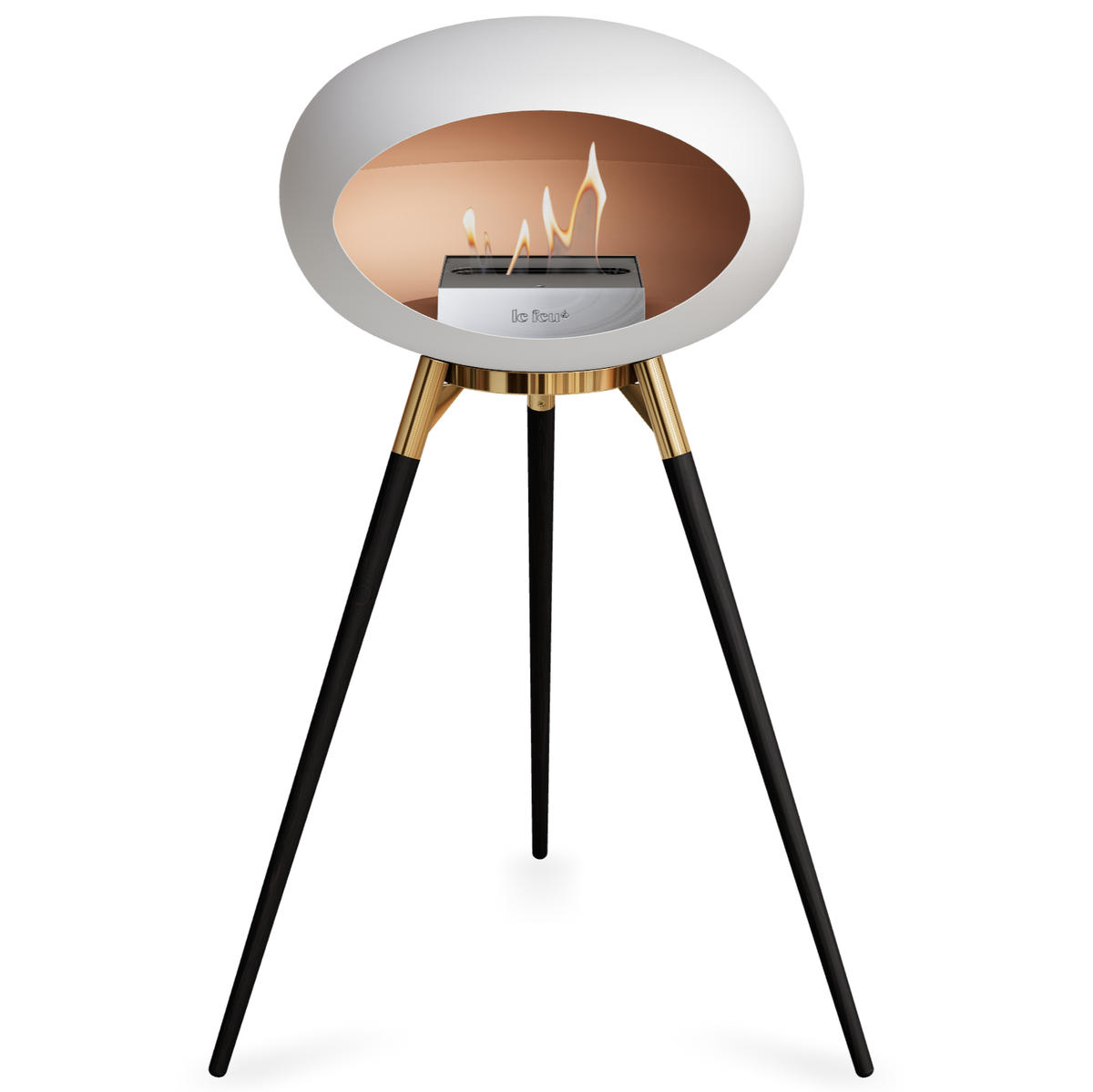 Ground Wood High White Bio Fireplace