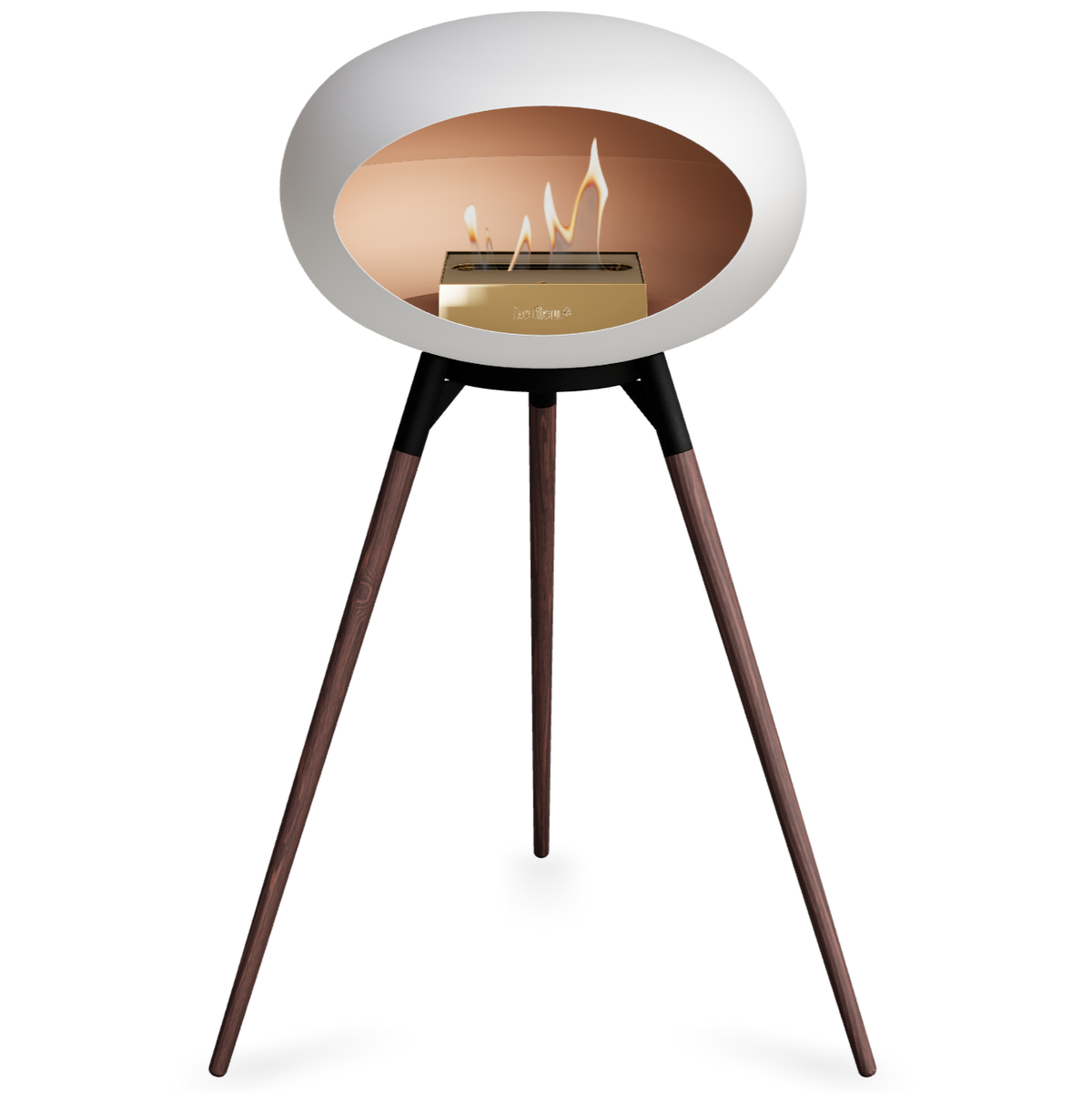 Ground Wood High White Bio Fireplace