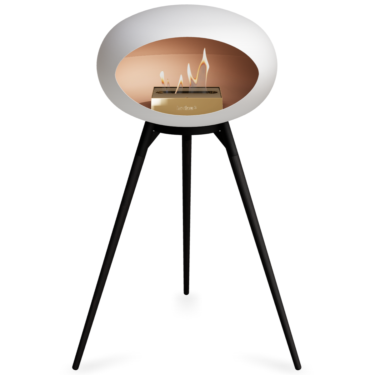 Ground Wood High White Bio Fireplace