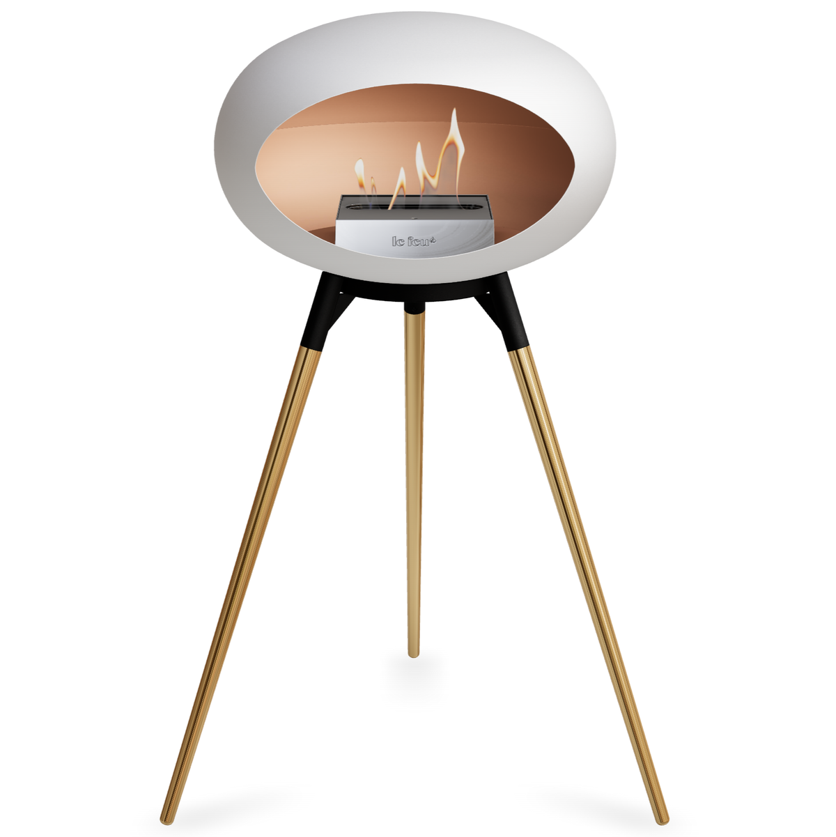 Ground Wood High White Bio Fireplace