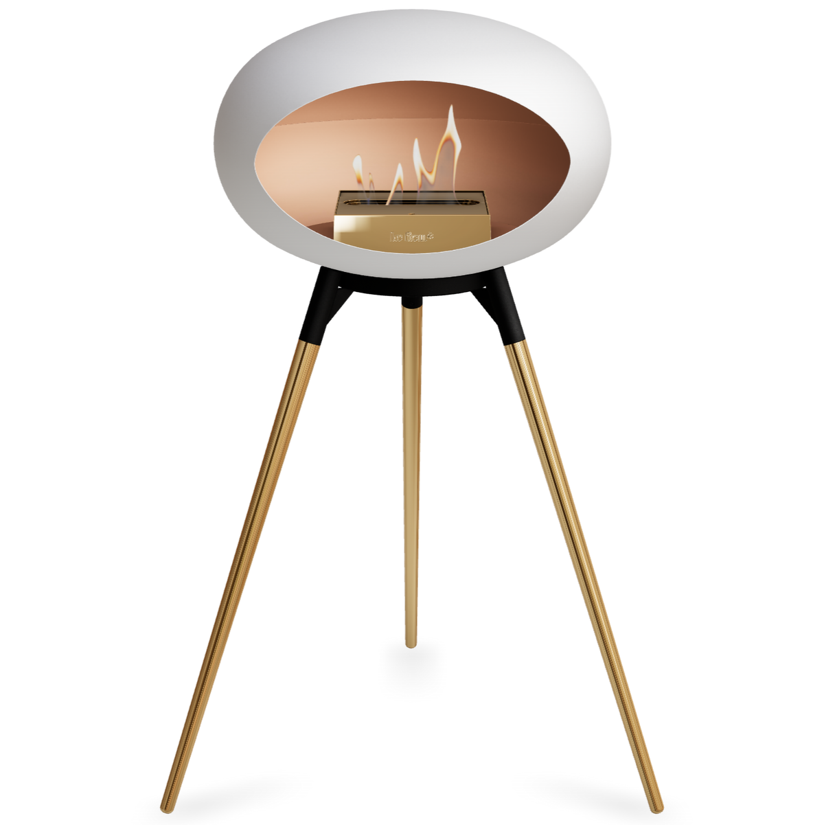 Ground Wood High White Bio Fireplace