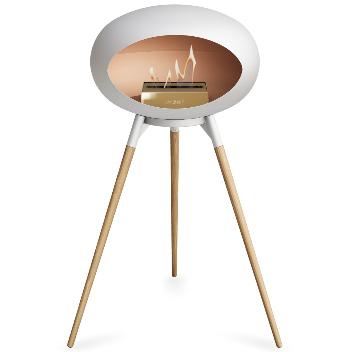 Ground Wood High White Bio Fireplace