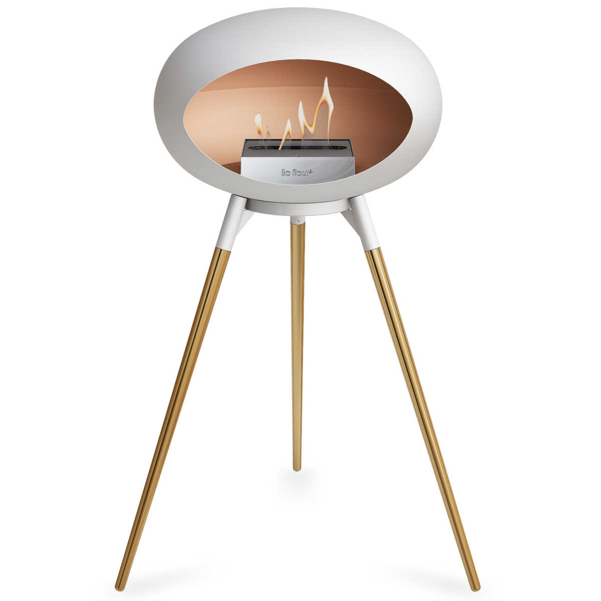Ground Wood High White Bio Fireplace