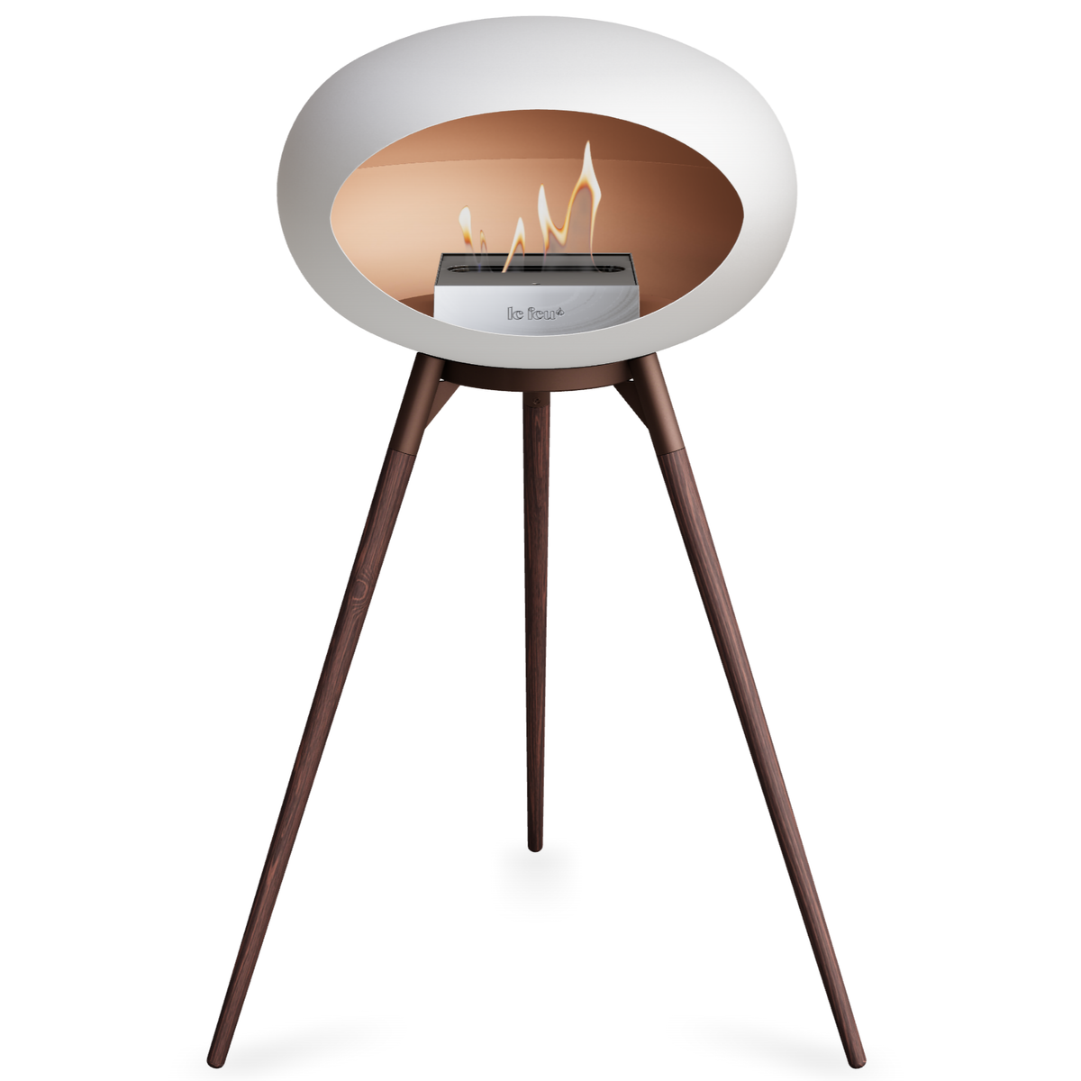 Ground Wood High White Bio Fireplace