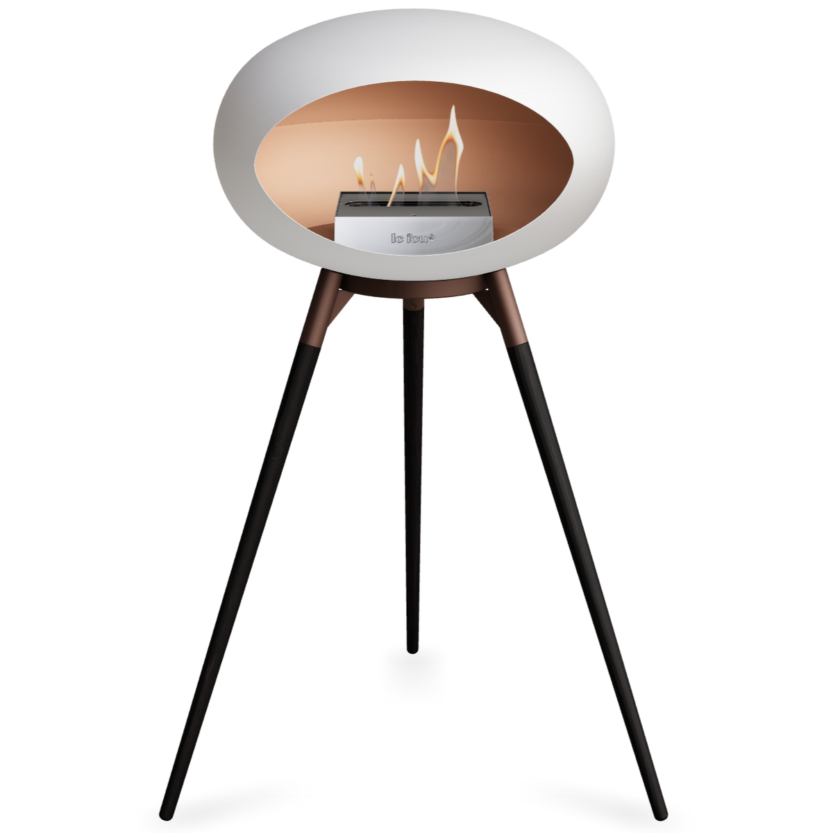Ground Wood High White Bio Fireplace