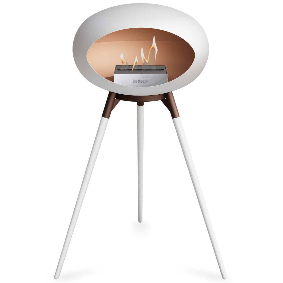 Ground Wood High White Bio Fireplace