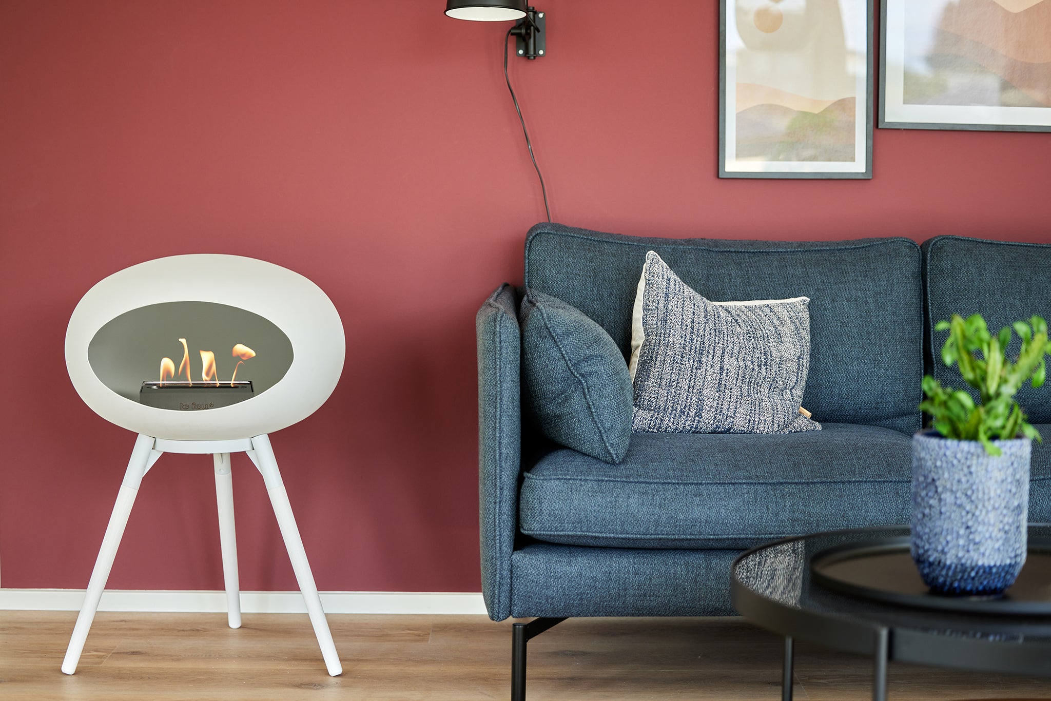 Ground Wood Low Mocca Bio Fireplace