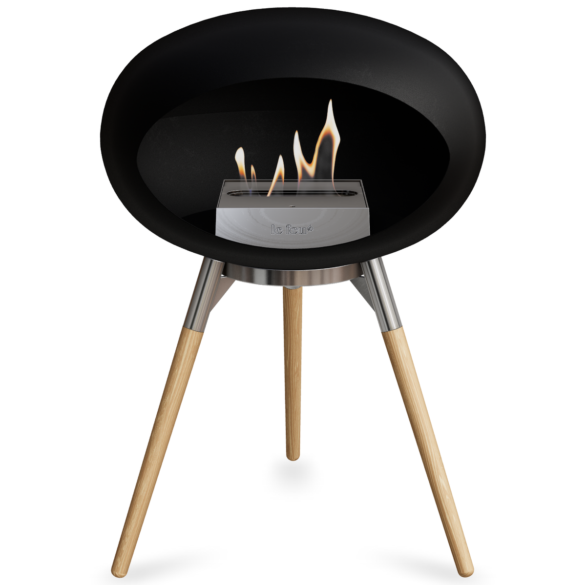 Ground Wood Low Black Bio Fireplace