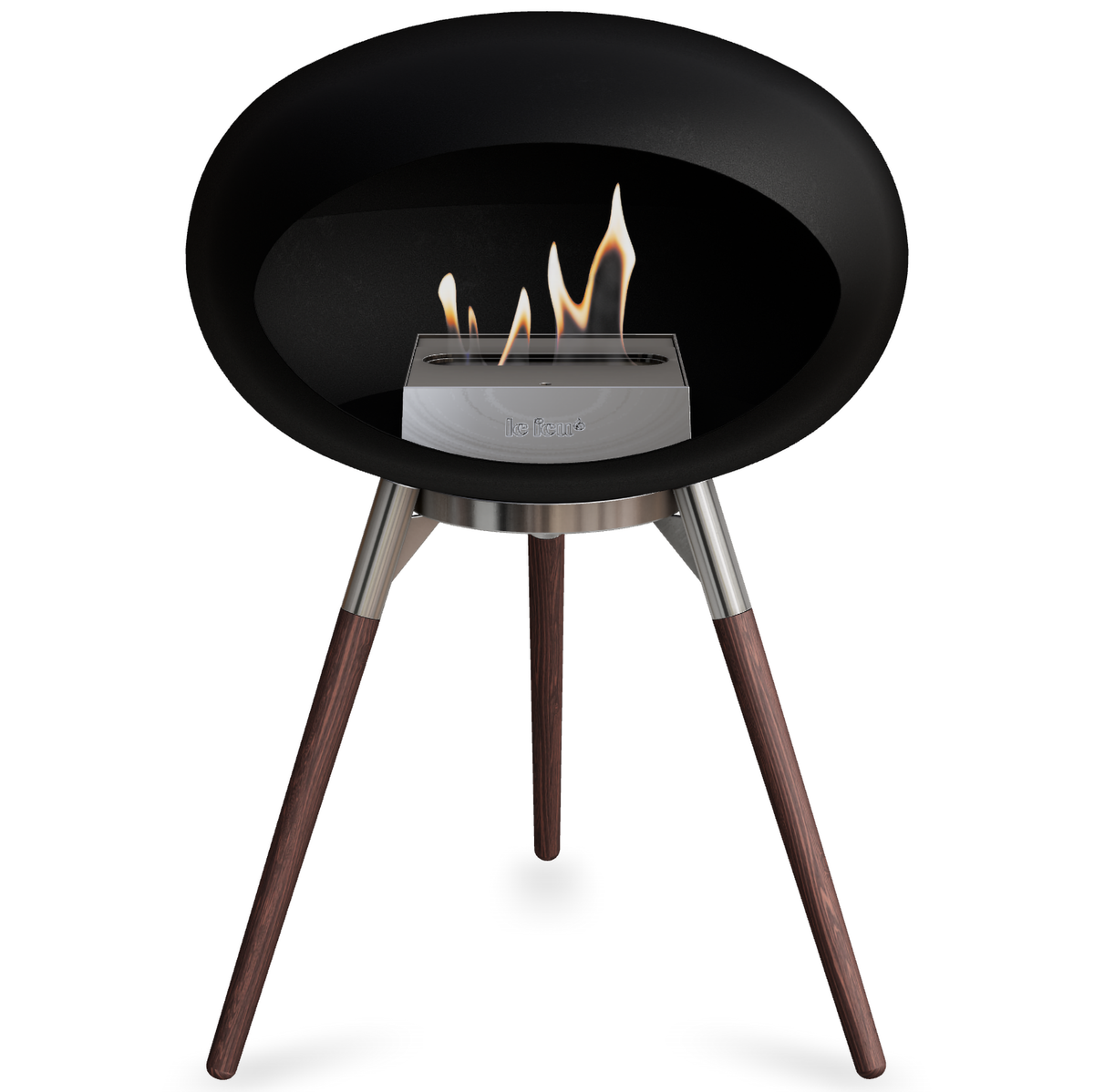 Ground Wood Low Black Bio Fireplace