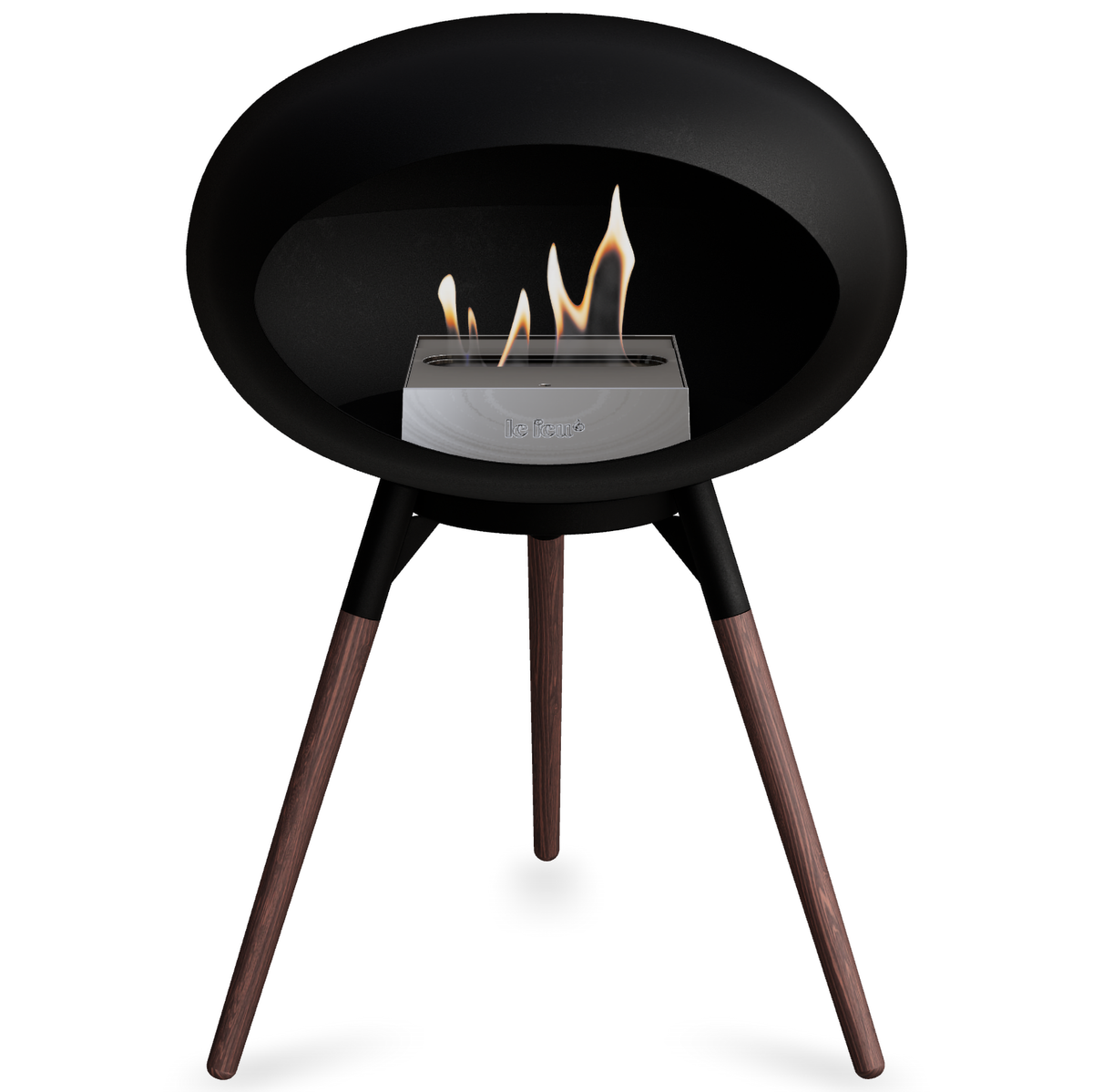 Ground Wood Low Black Bio Fireplace