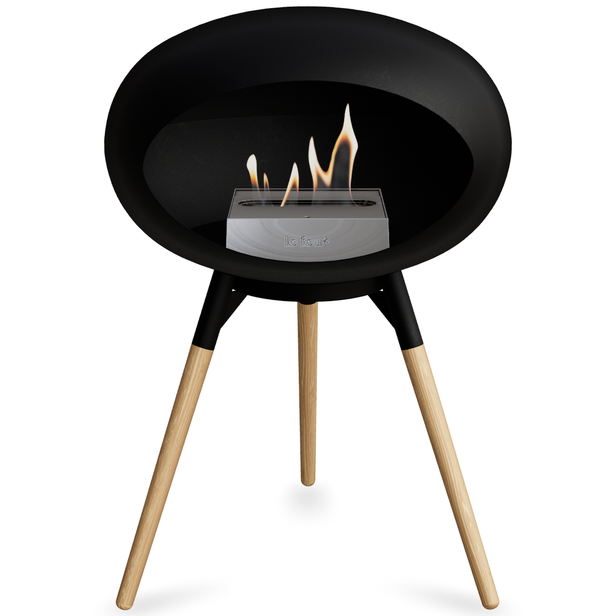 Ground Wood Low Black Bio Fireplace