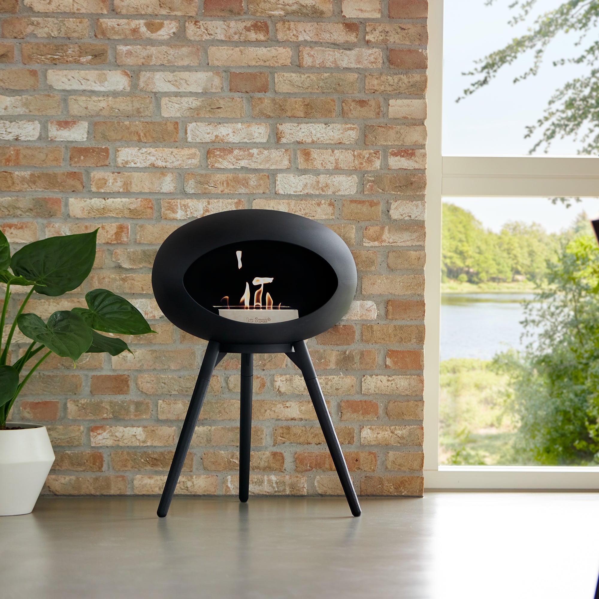 Ground Wood Low Mocca Bio Fireplace