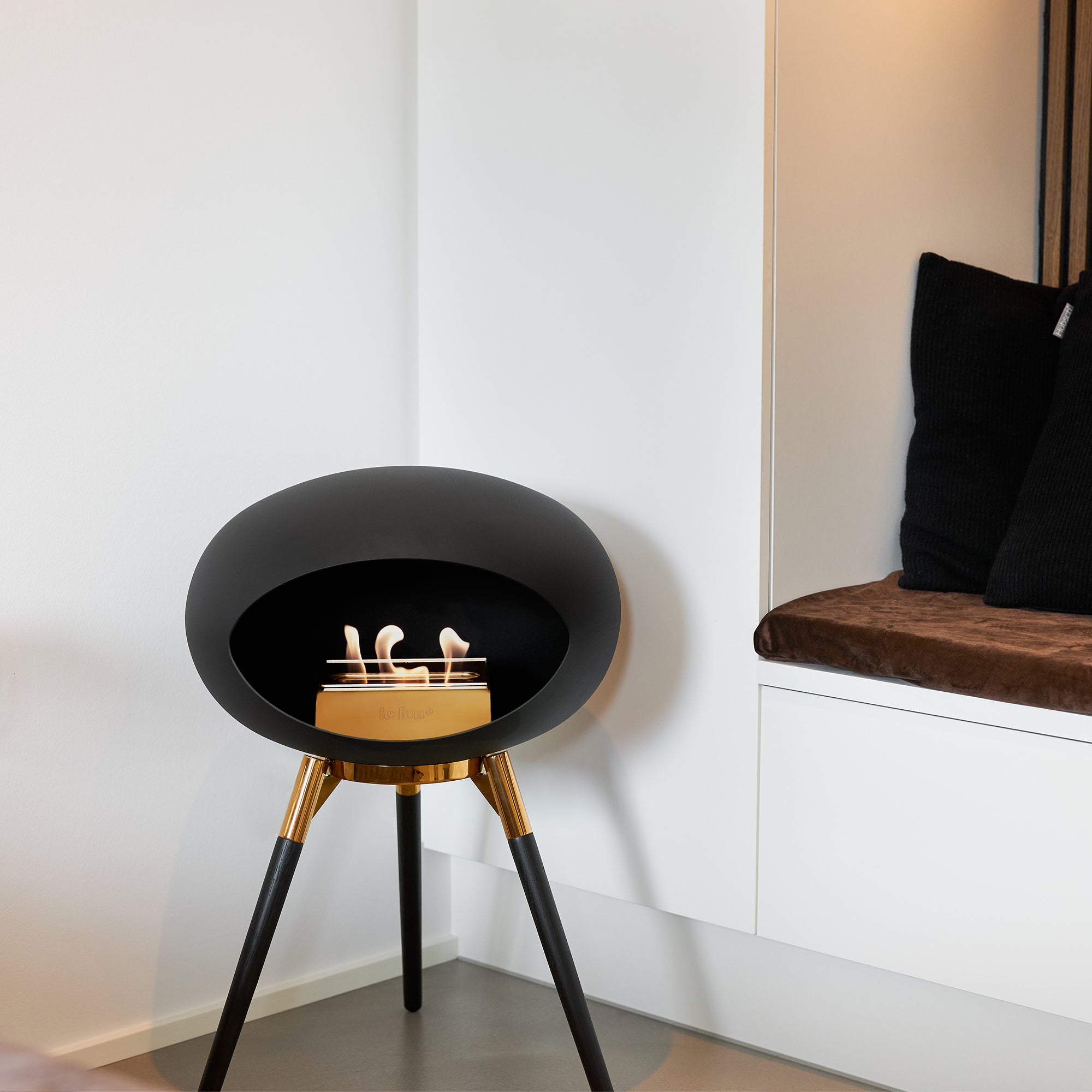 Ground Wood Low Mocca Bio Fireplace