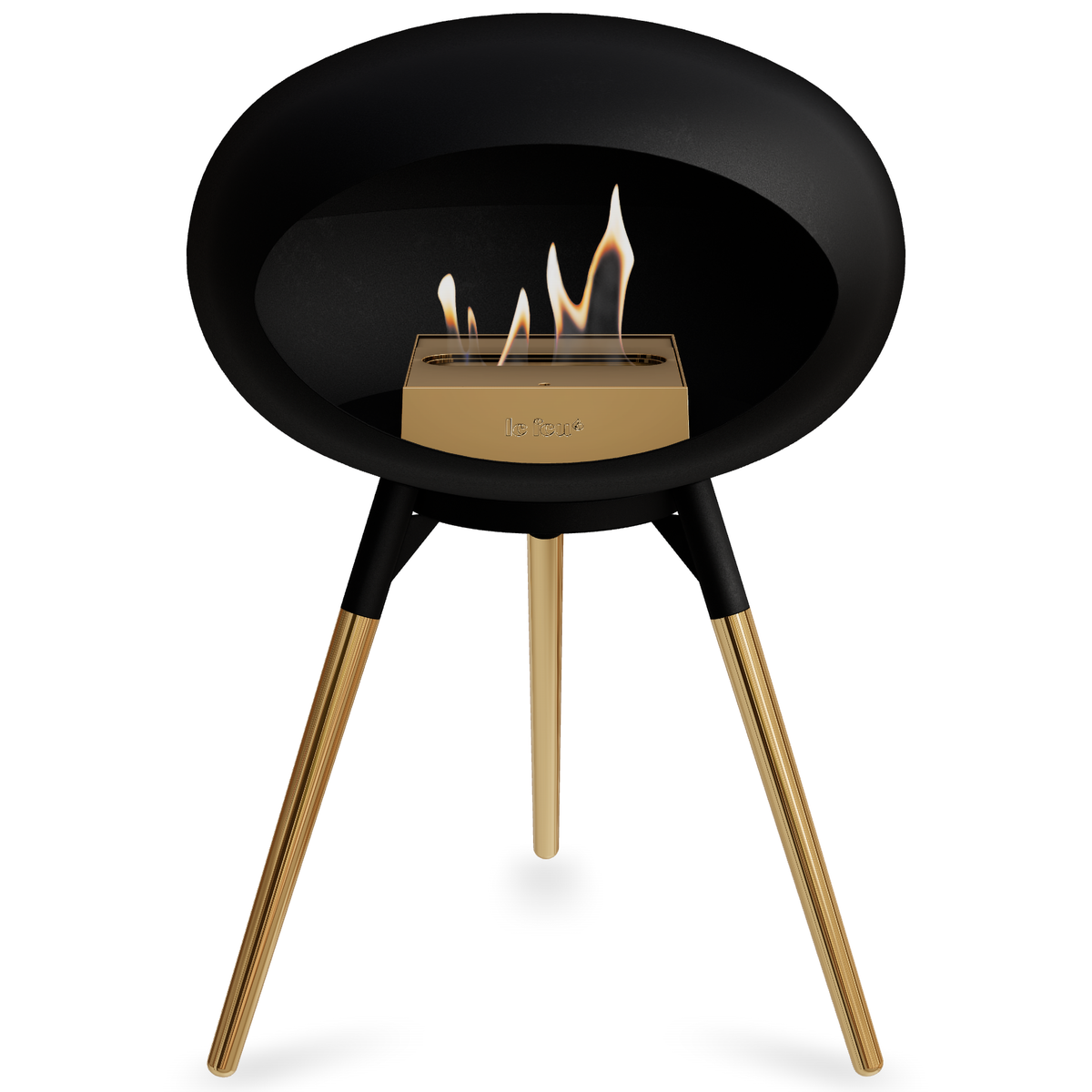 Ground Wood Low Black Bio Fireplace