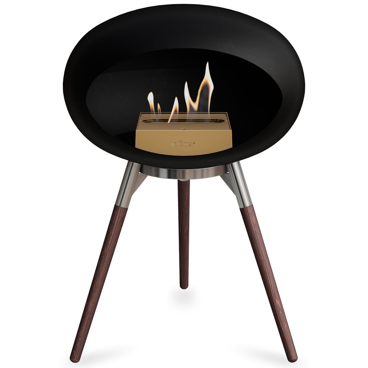 Ground Wood Low Black Bio Fireplace