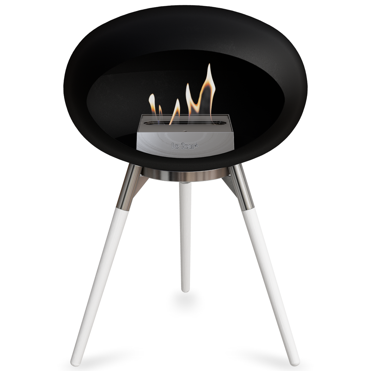 Ground Wood Low Black Bio Fireplace