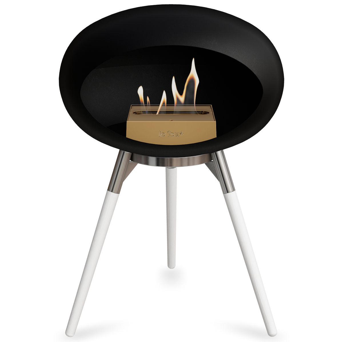 Ground Wood Low Black Bio Fireplace
