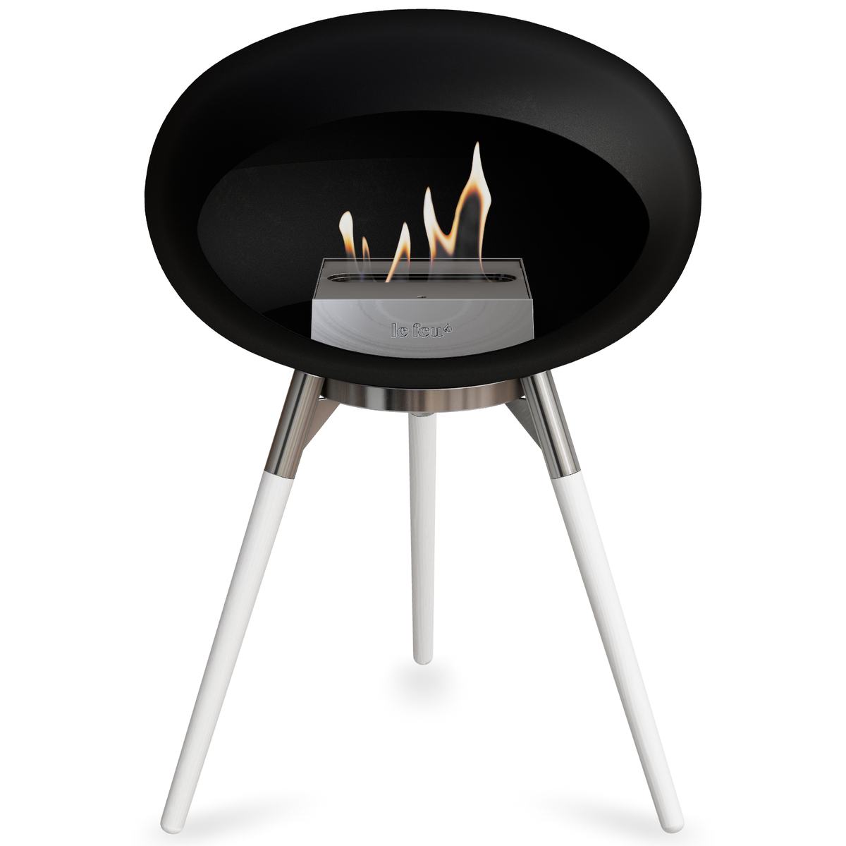 Ground Wood Low Black Bio Fireplace
