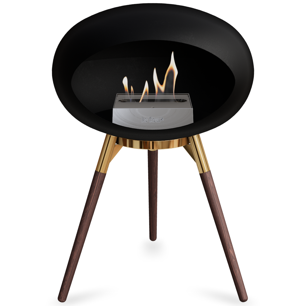 Ground Wood Low Black Bio Fireplace