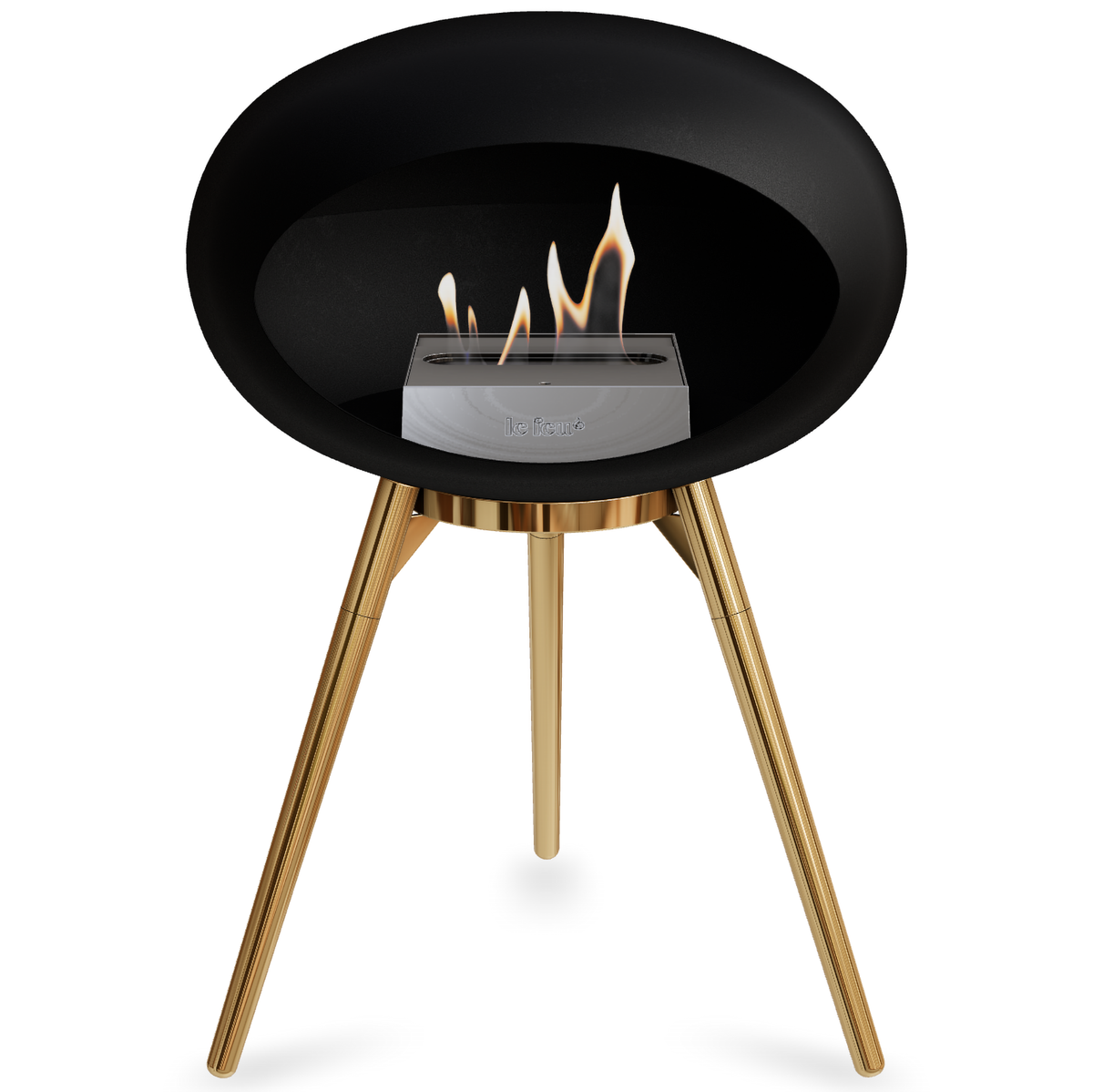 Ground Wood Low Black Bio Fireplace